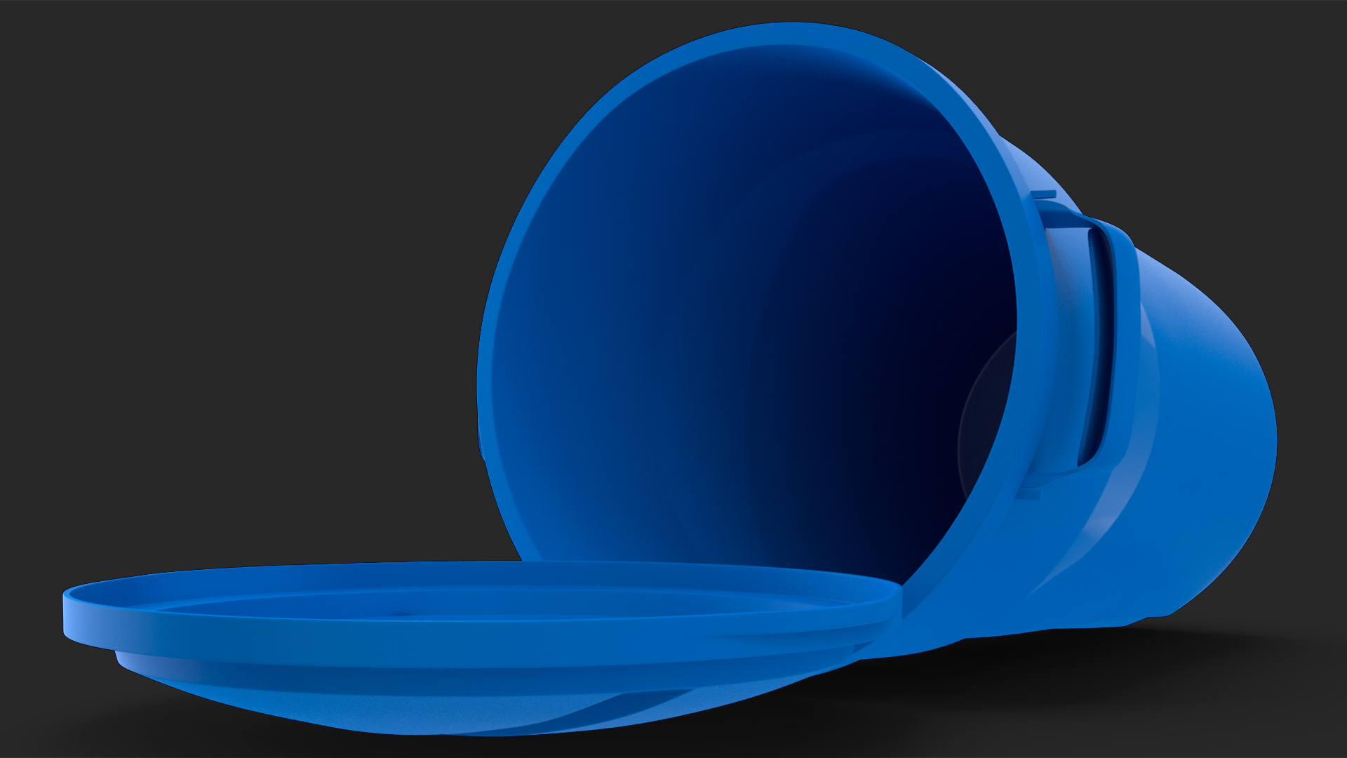3D model Round Blue Trash Can