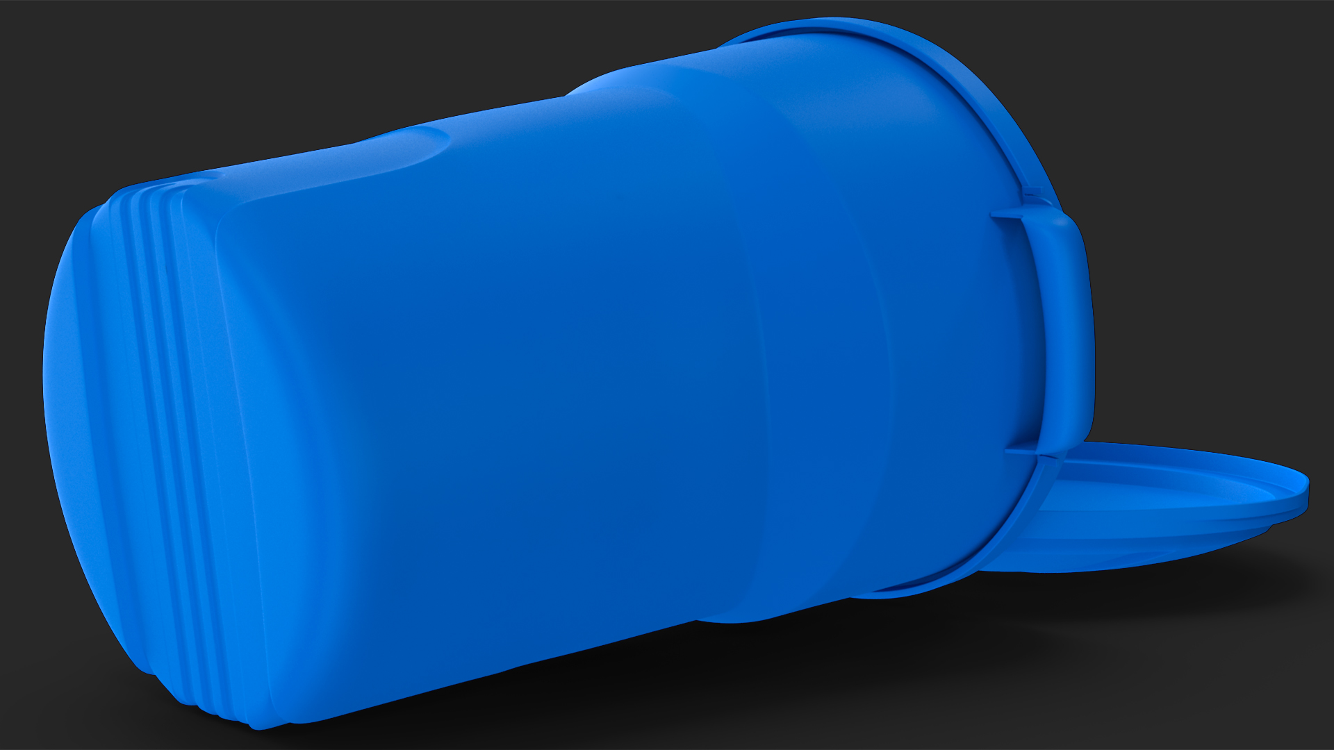 3D model Round Blue Trash Can