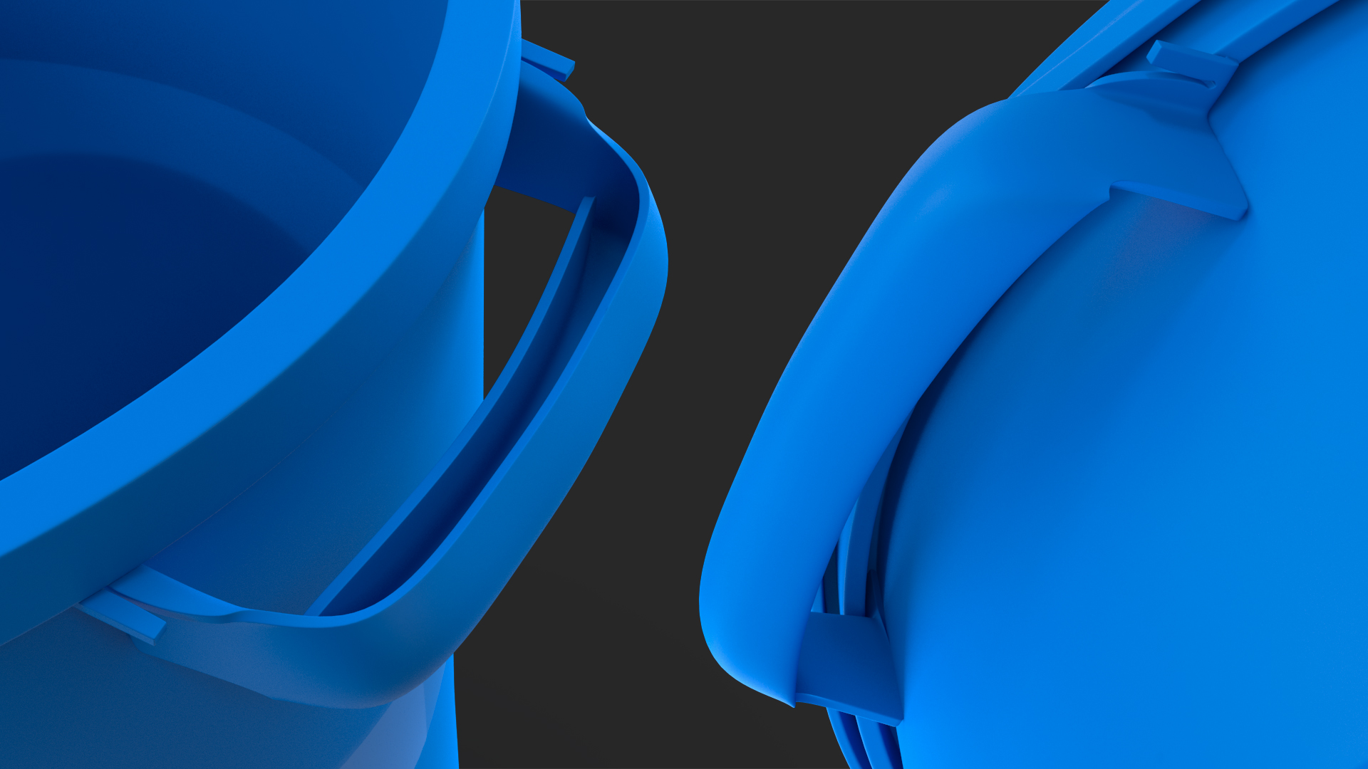 3D model Round Blue Trash Can