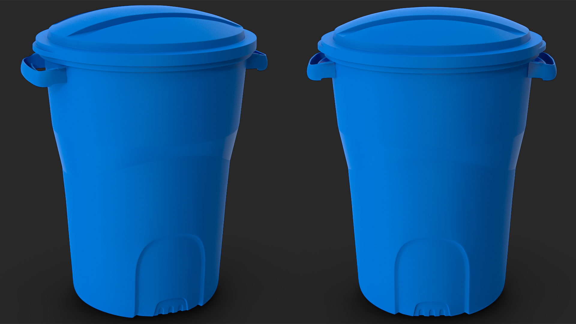 3D model Round Blue Trash Can