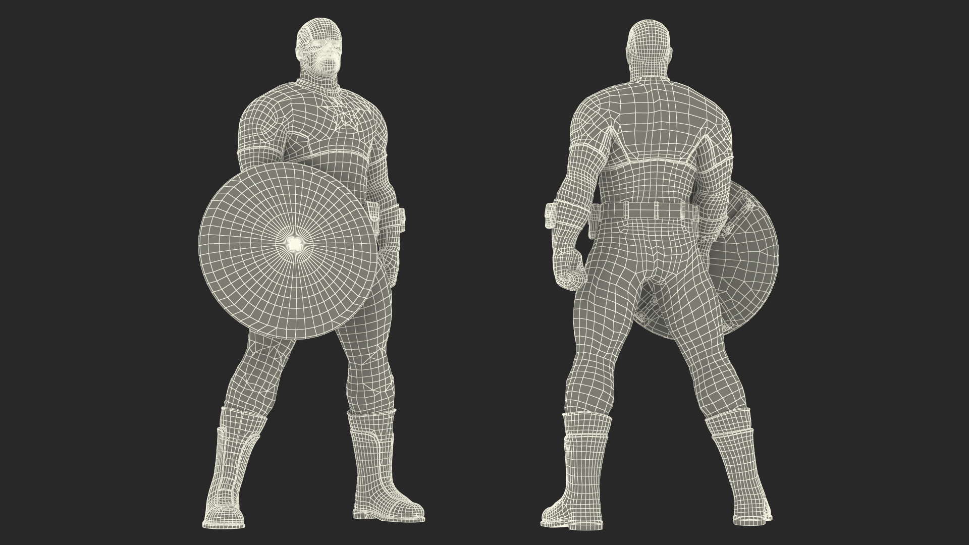 3D Marvel Comics Captain America Standing Pose model