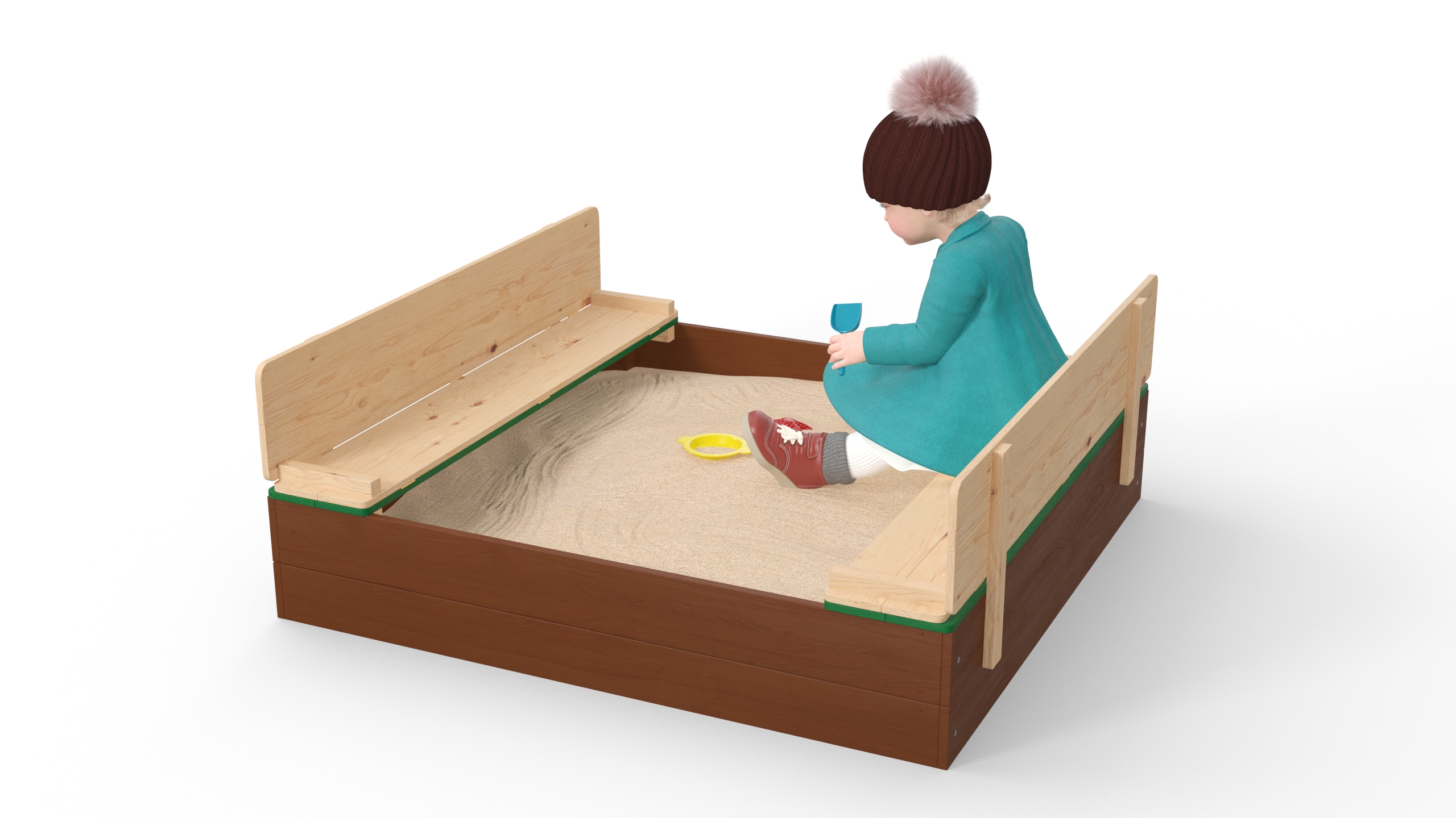 3D Toddler Girl in Sandpit model