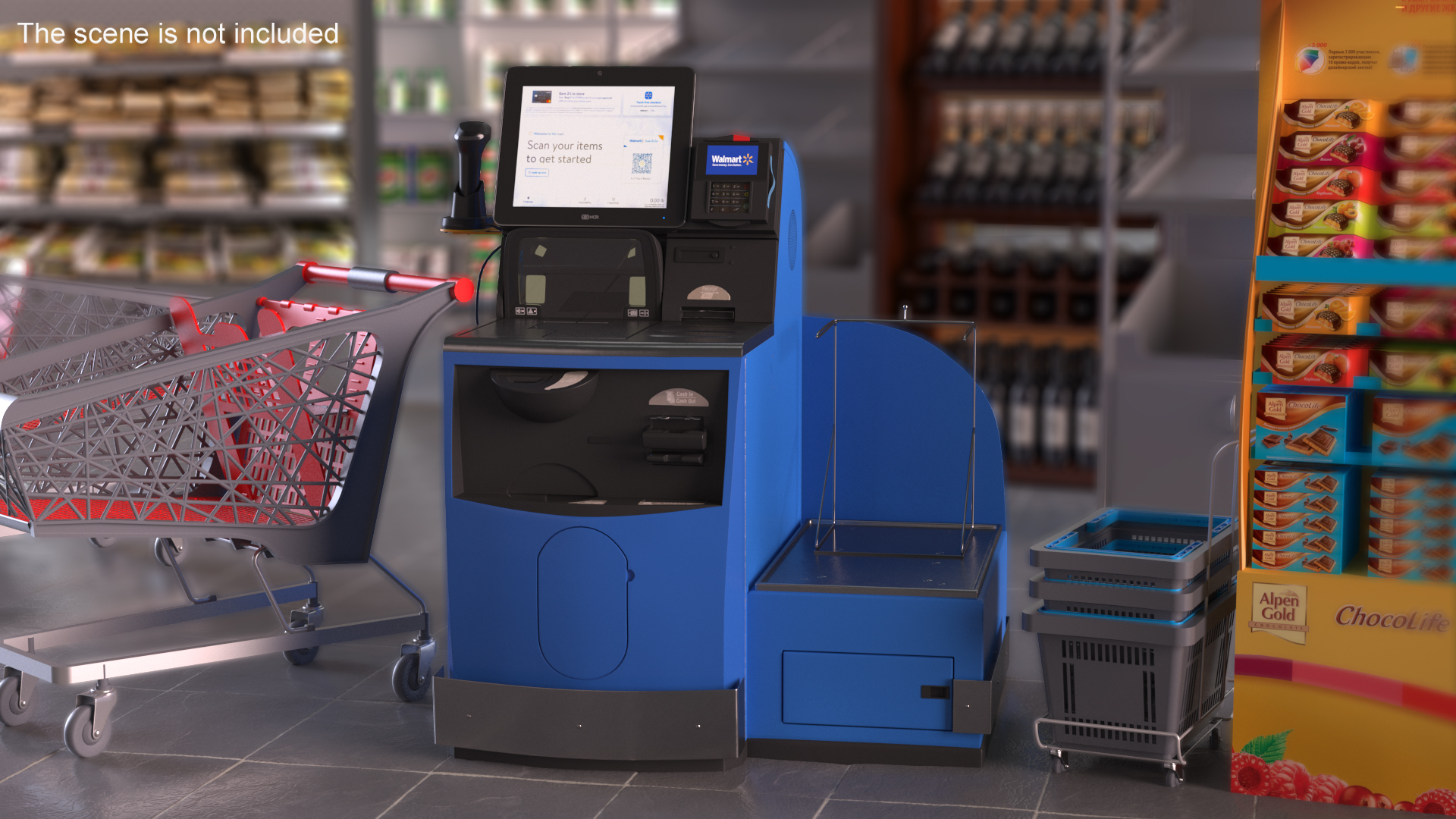 3D model Walmart Self Service Checkout Kiosk