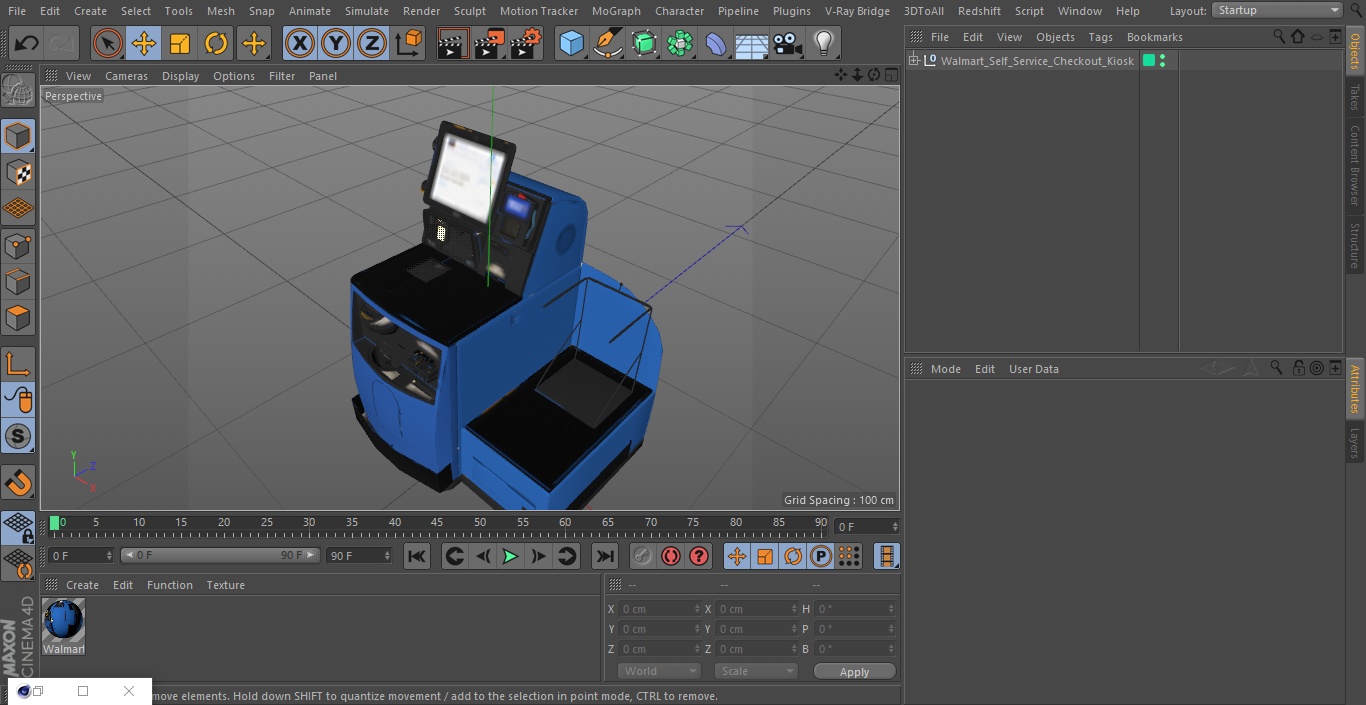 3D model Walmart Self Service Checkout Kiosk
