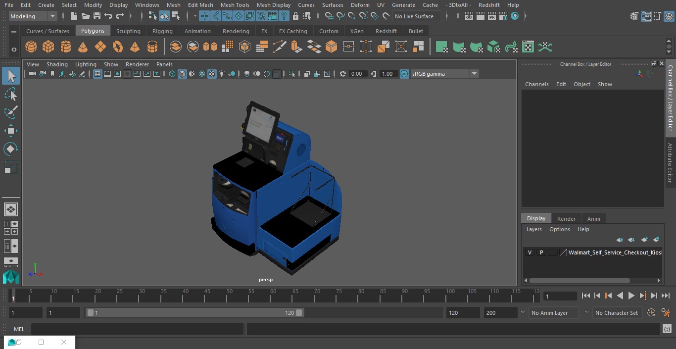3D model Walmart Self Service Checkout Kiosk