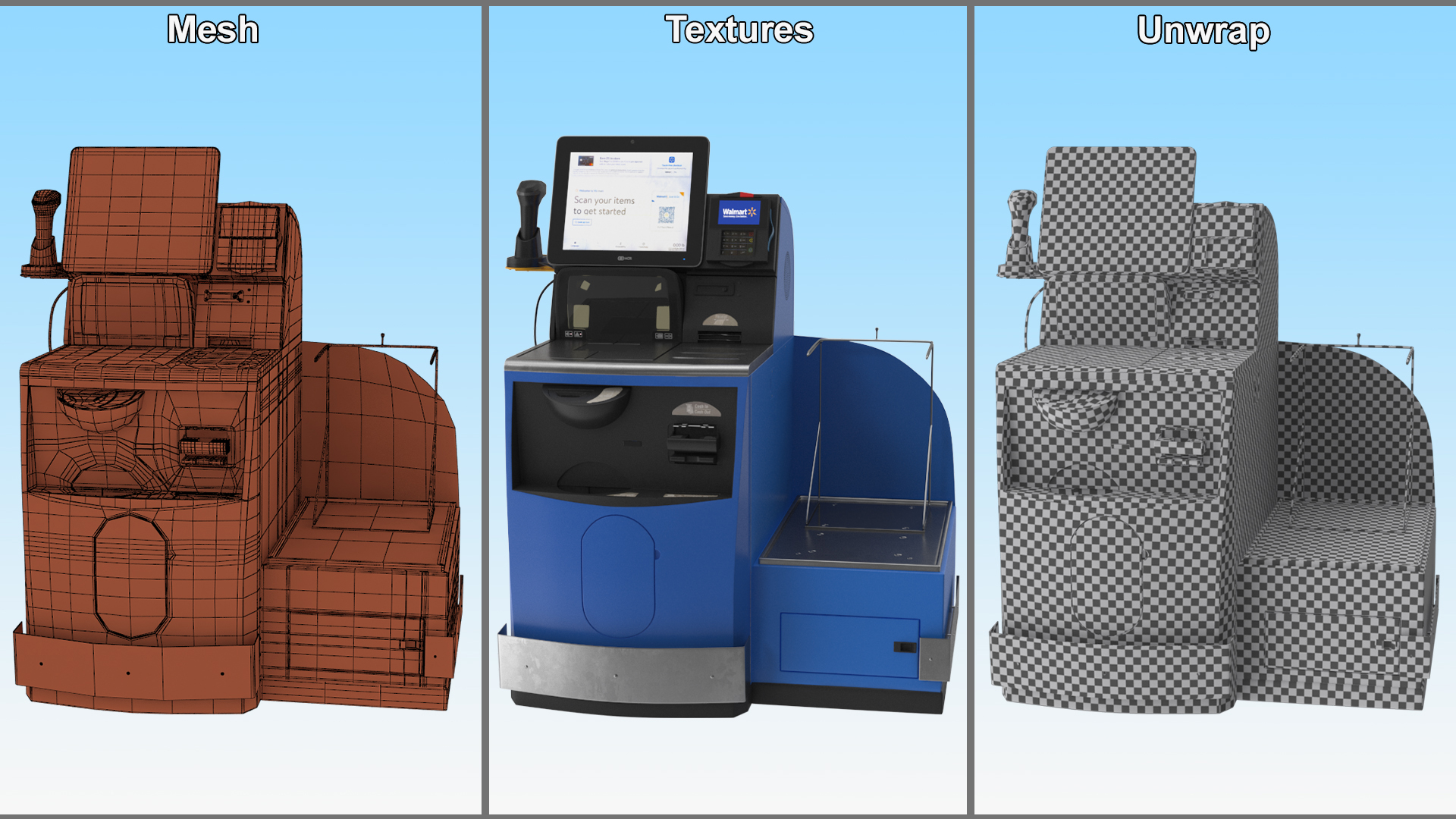 3D model Walmart Self Service Checkout Kiosk