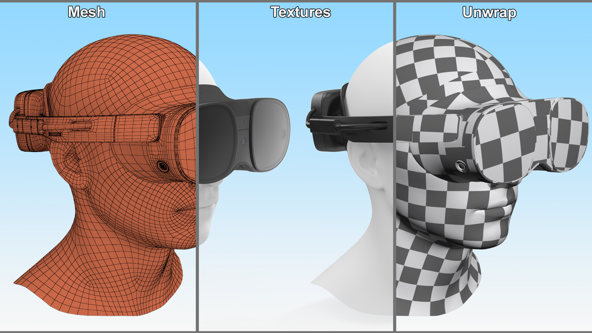 3D model HTC Vive XR Elite on Head