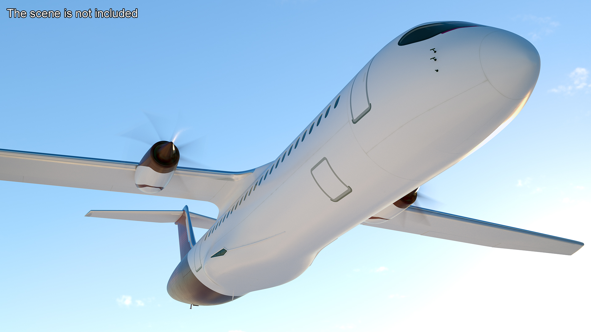 3D model Concept Modern Aircraft Turboprop Rigged