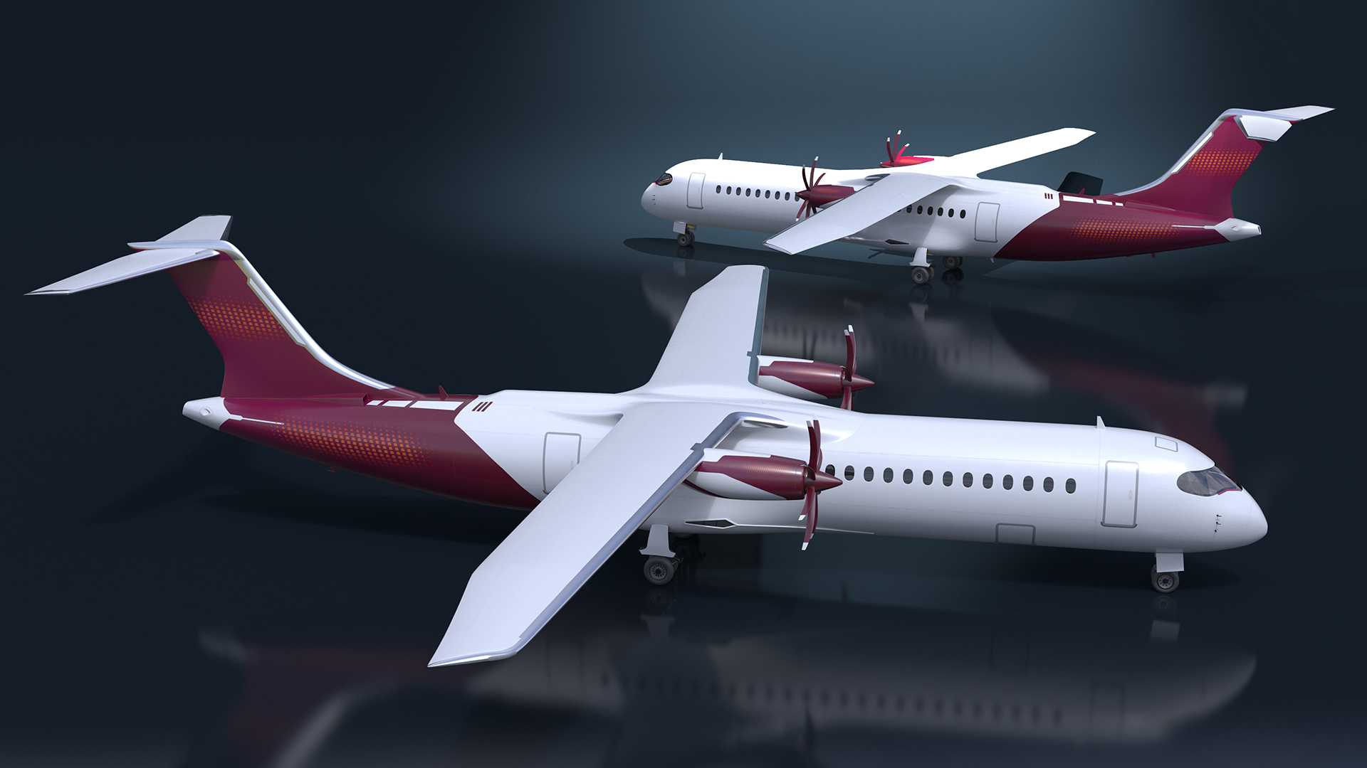 3D model Concept Modern Aircraft Turboprop Rigged