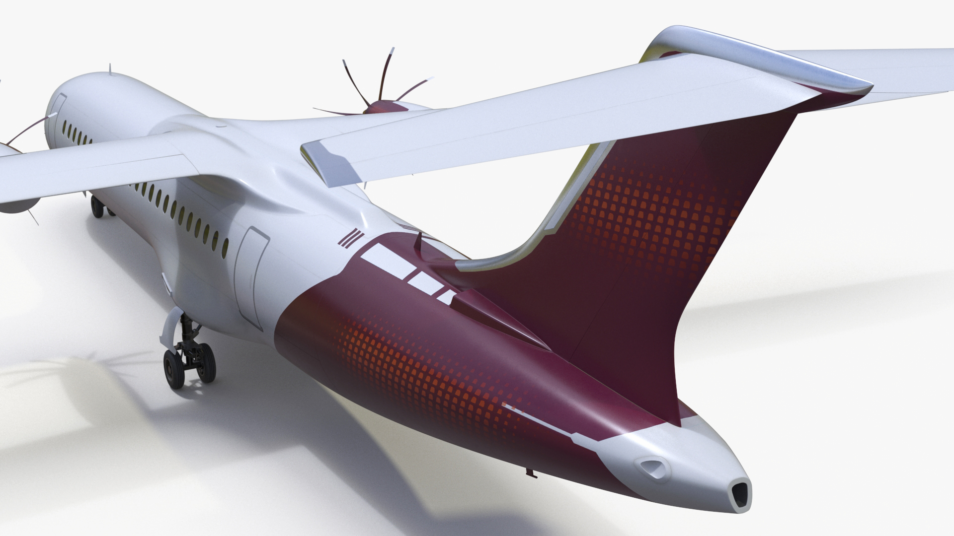 3D model Concept Modern Aircraft Turboprop Rigged