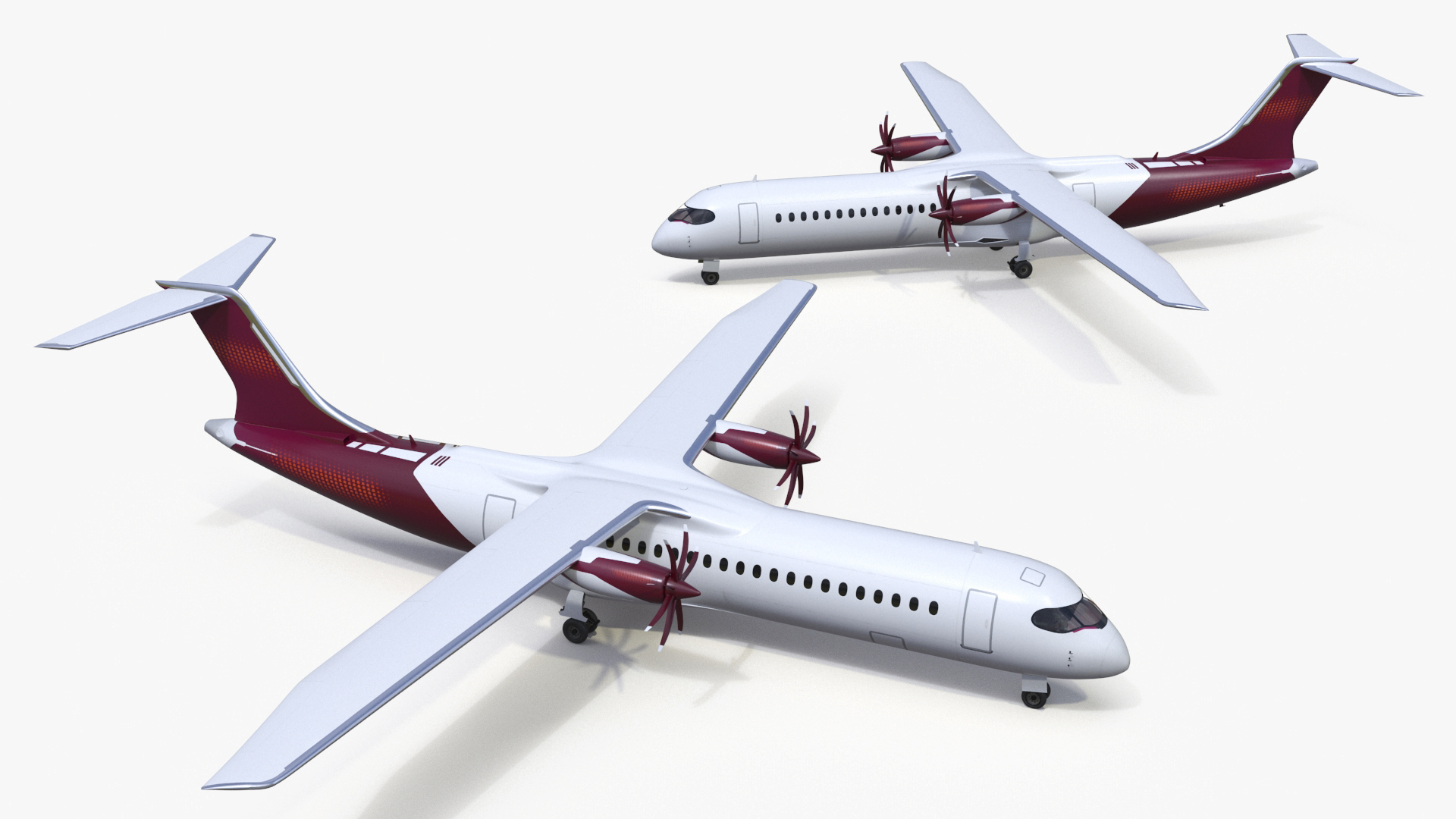 3D model Concept Modern Aircraft Turboprop Rigged