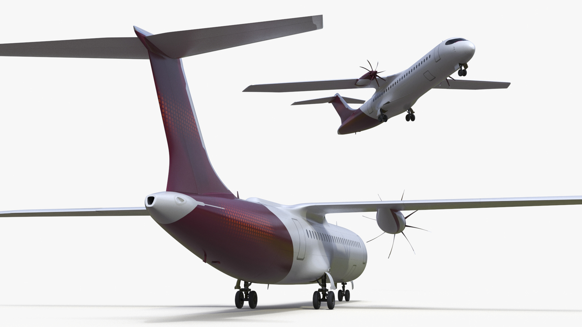 3D model Concept Modern Aircraft Turboprop Rigged