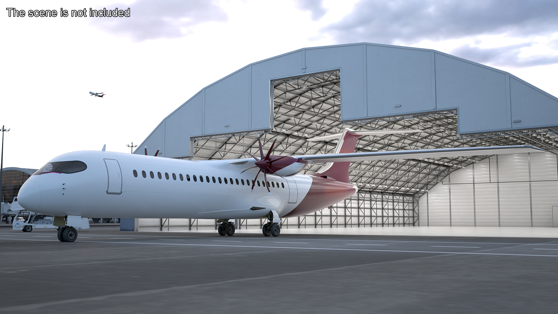 3D model Concept Modern Aircraft Turboprop Rigged