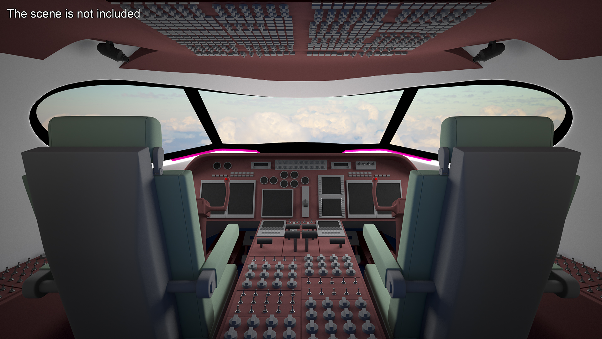 3D model Concept Modern Aircraft Turboprop Rigged
