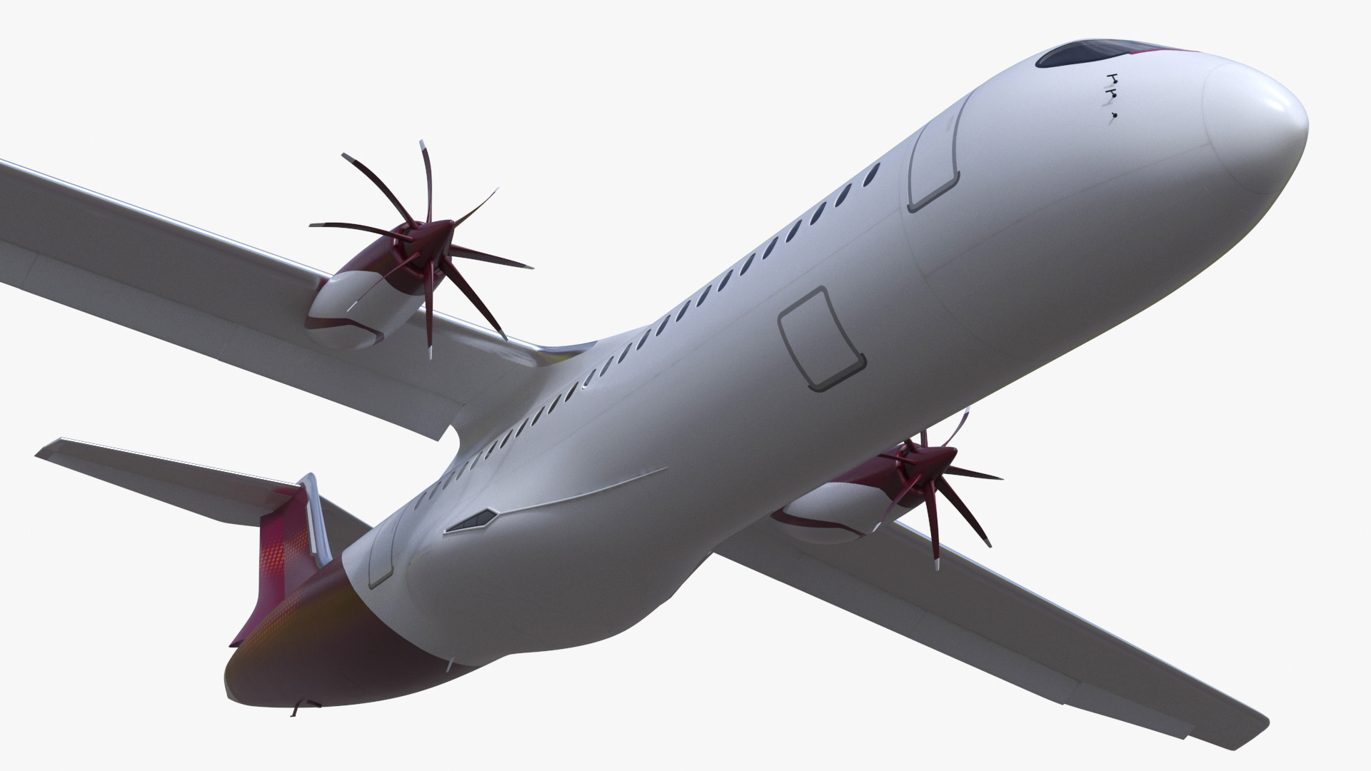 3D model Concept Modern Aircraft Turboprop Rigged