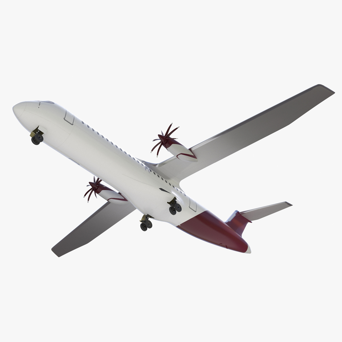 3D model Concept Modern Aircraft Turboprop Rigged