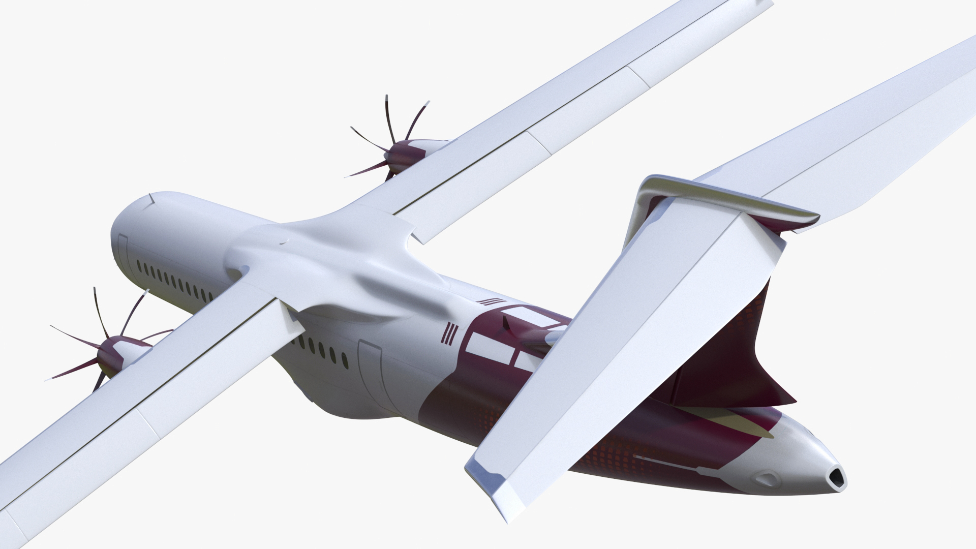 3D model Concept Modern Aircraft Turboprop Rigged