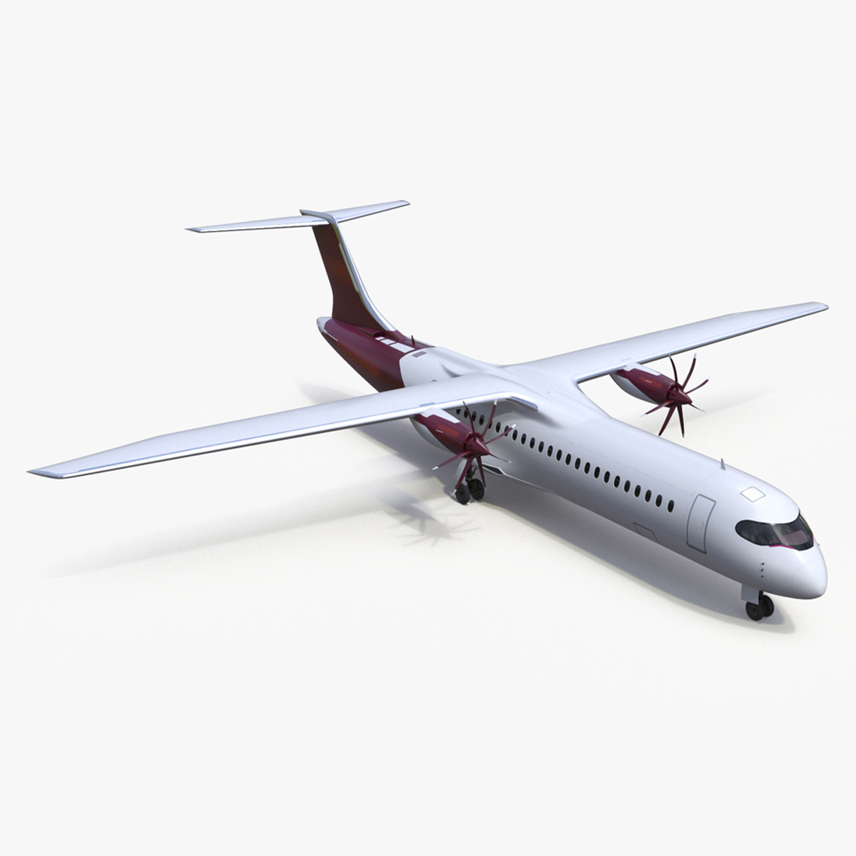 3D model Concept Modern Aircraft Turboprop Rigged