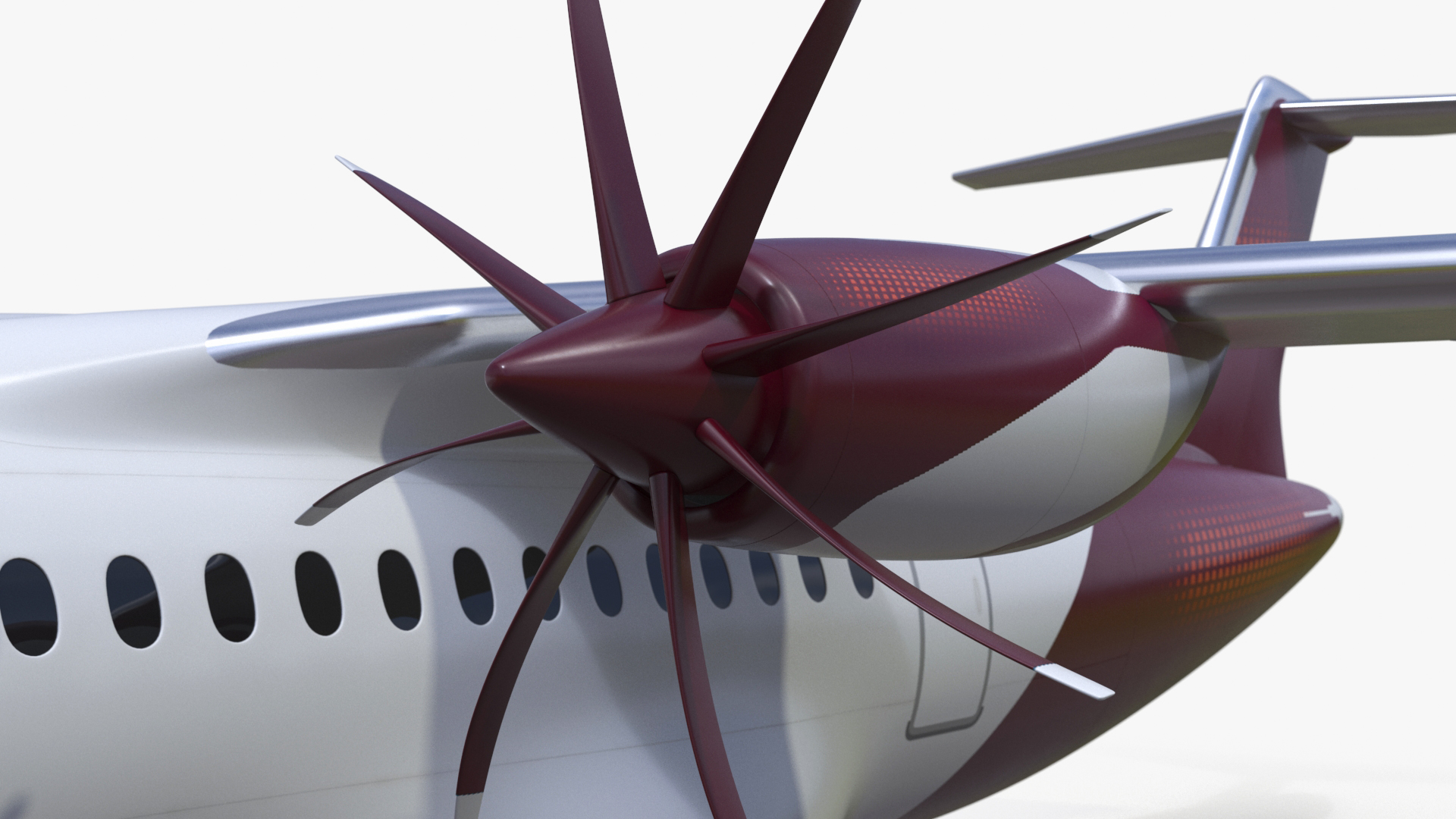 3D model Concept Modern Aircraft Turboprop Rigged