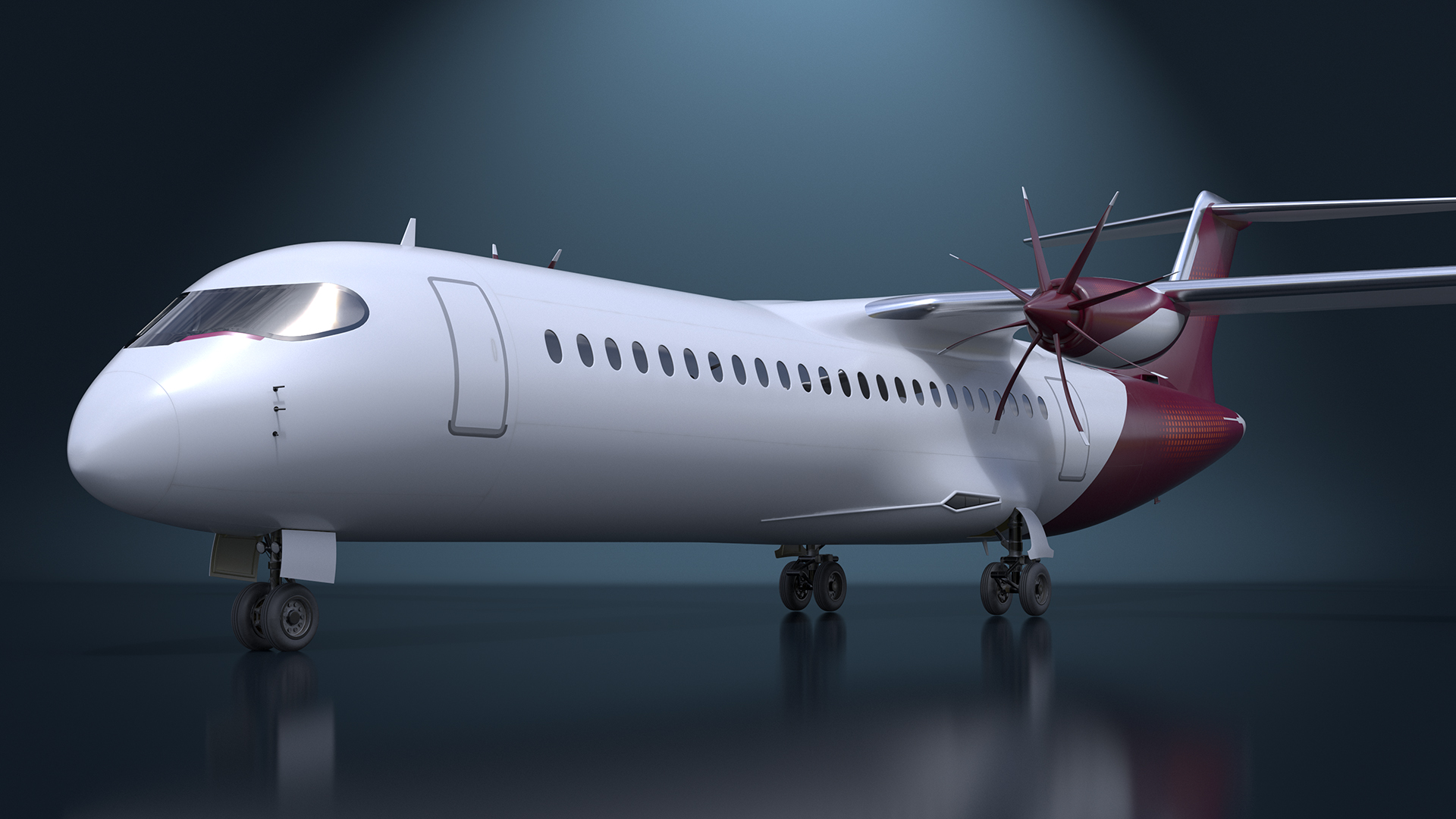 3D model Concept Modern Aircraft Turboprop Rigged