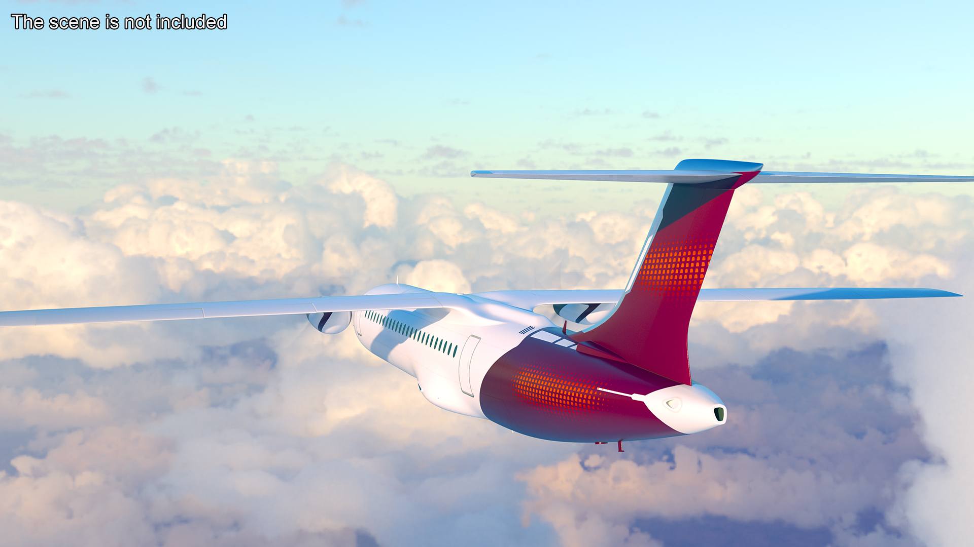 3D model Concept Modern Aircraft Turboprop Rigged