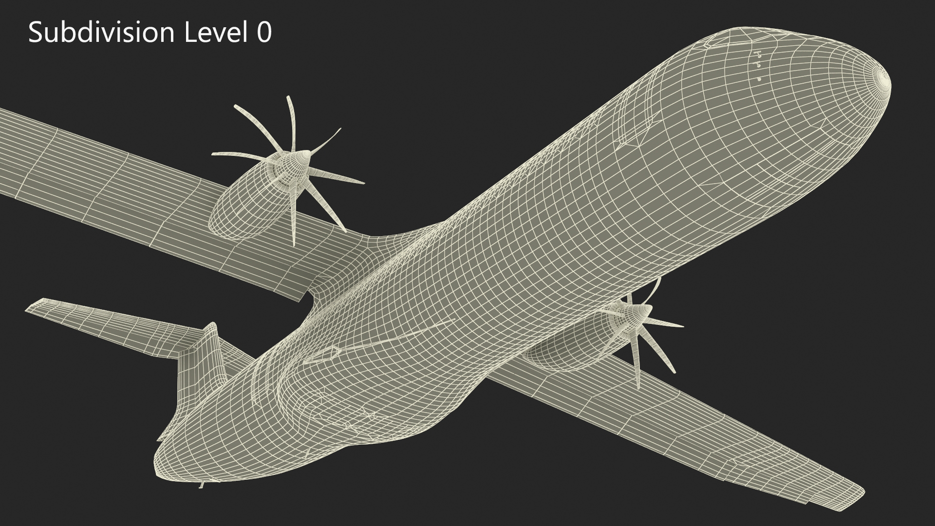 3D model Concept Modern Aircraft Turboprop Rigged