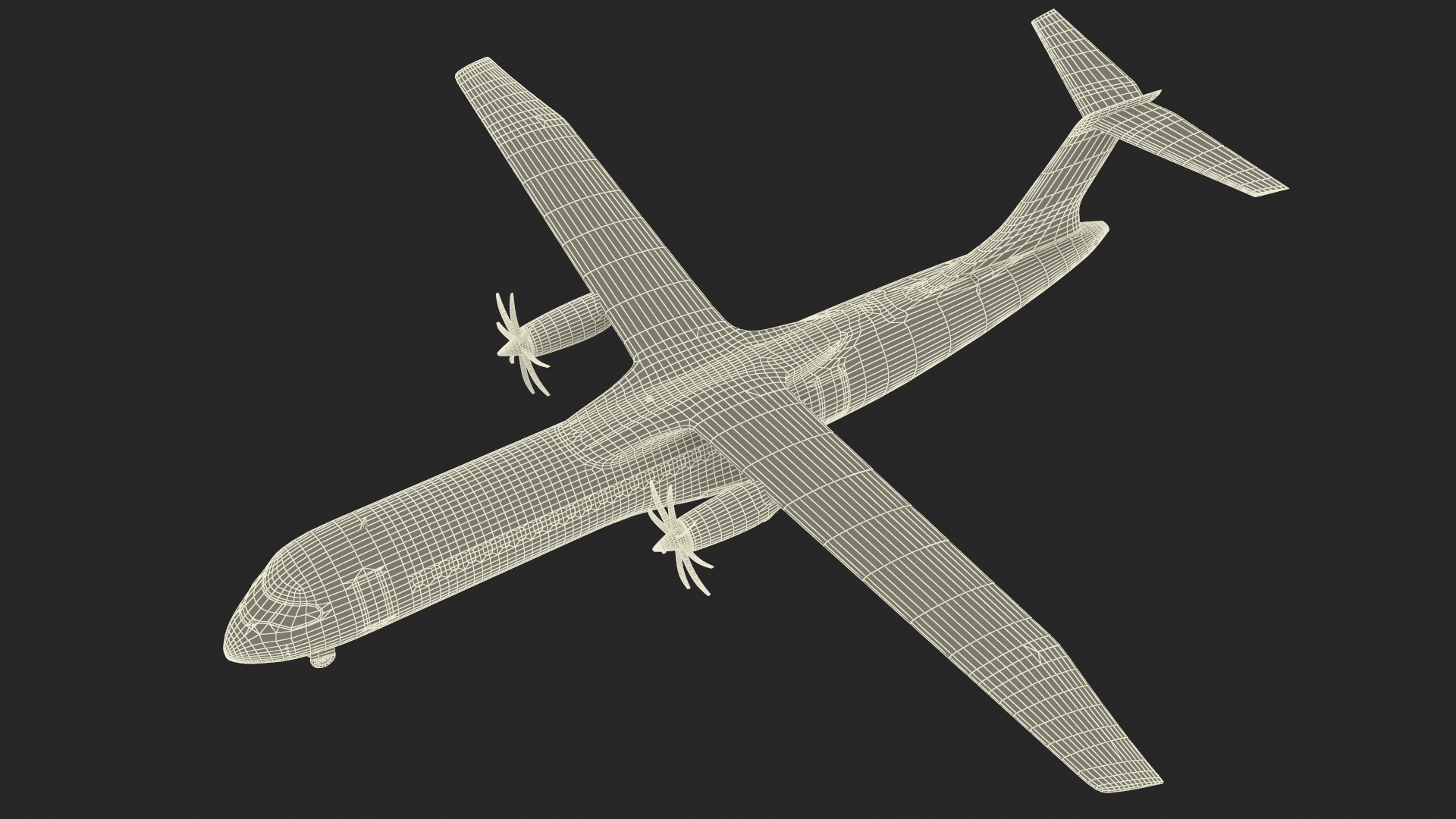 3D model Concept Modern Aircraft Turboprop Rigged
