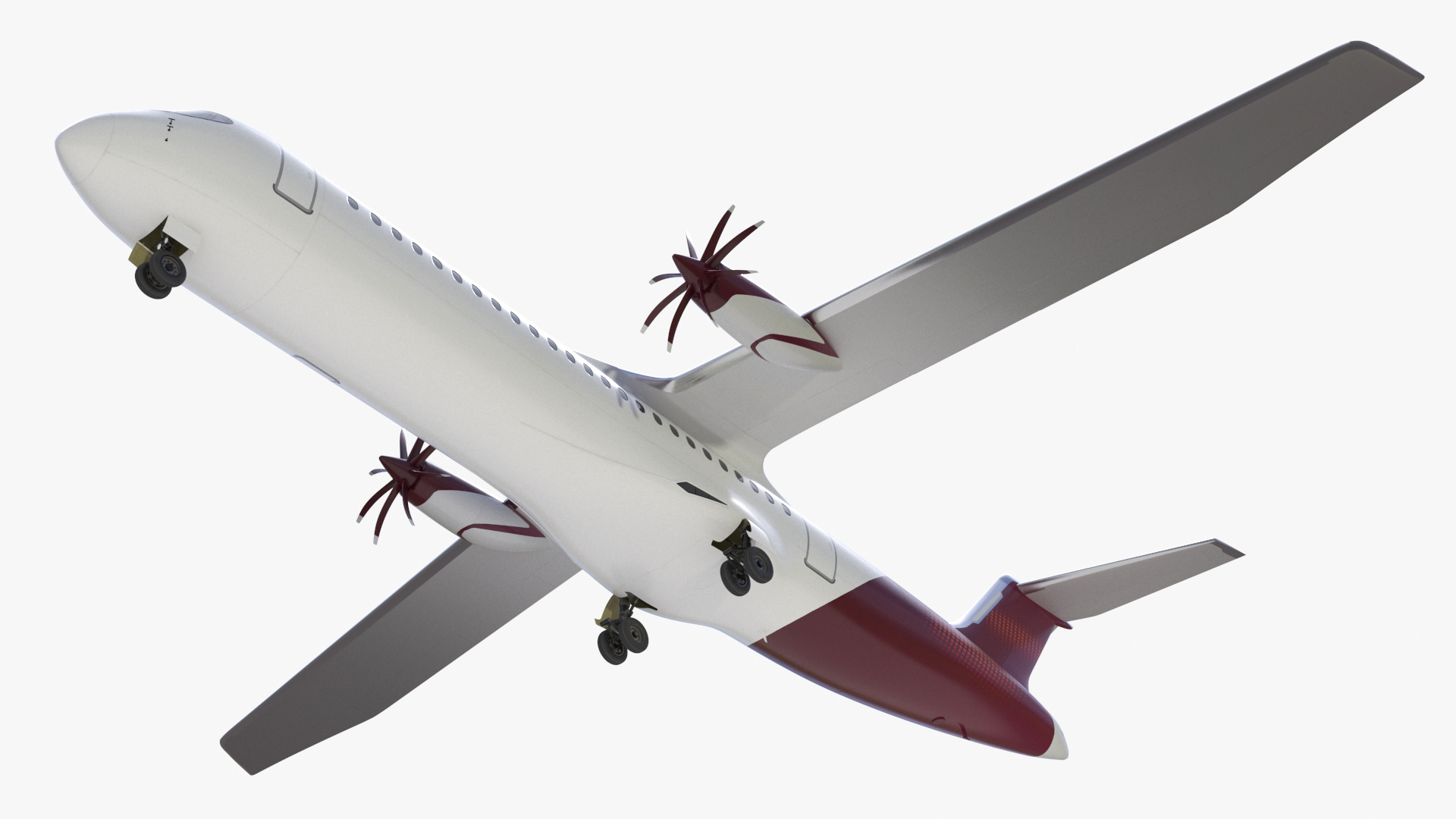 3D model Concept Modern Aircraft Turboprop Rigged