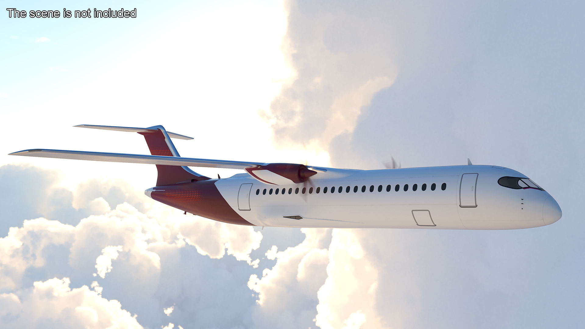 3D model Concept Modern Aircraft Turboprop Rigged