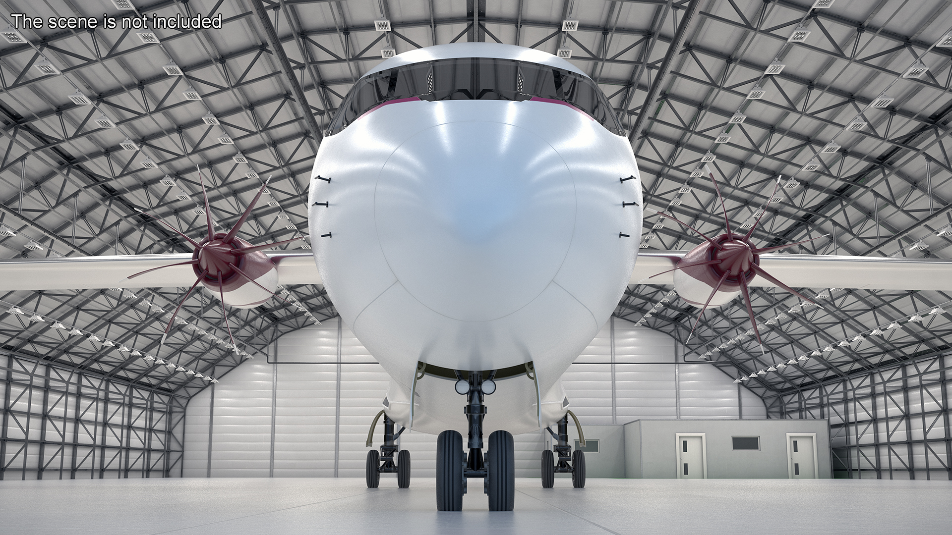 3D model Concept Modern Aircraft Turboprop Rigged