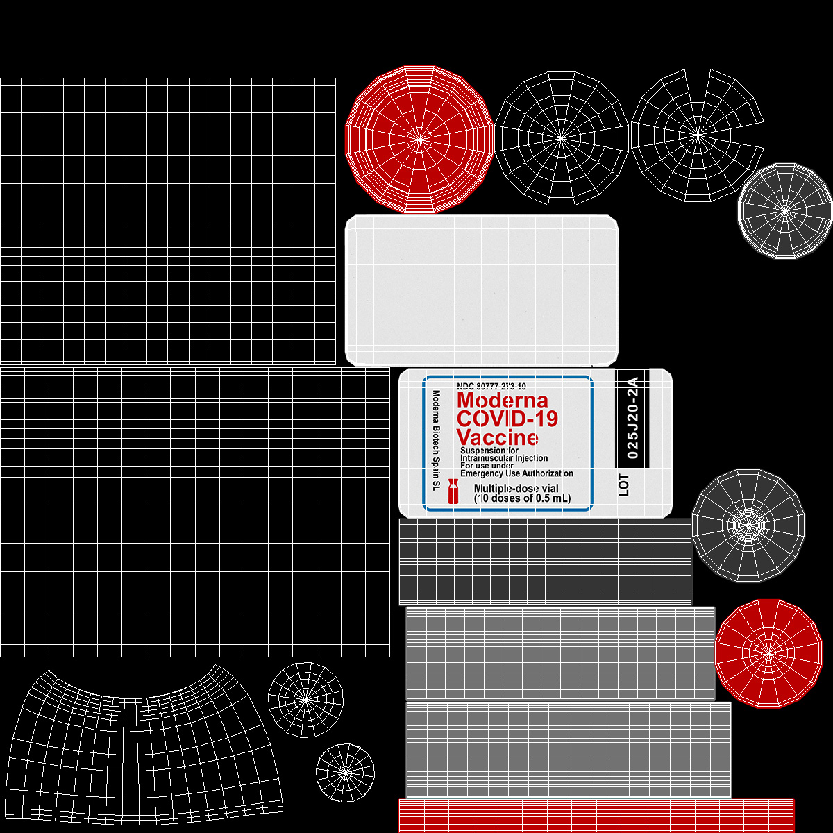 3D Moderna Covid19 Vaccine model