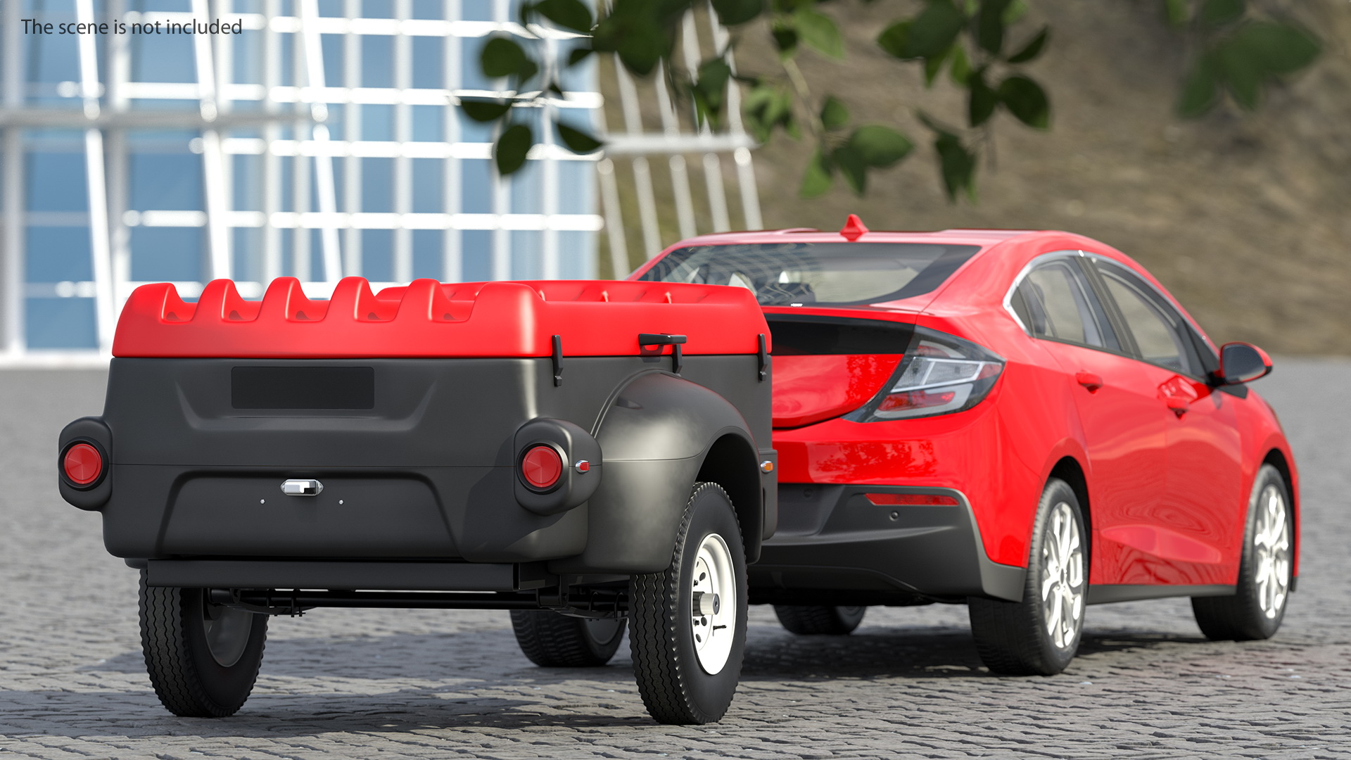 Enclosed Mini Cargo Trailer with Hatchback 3D