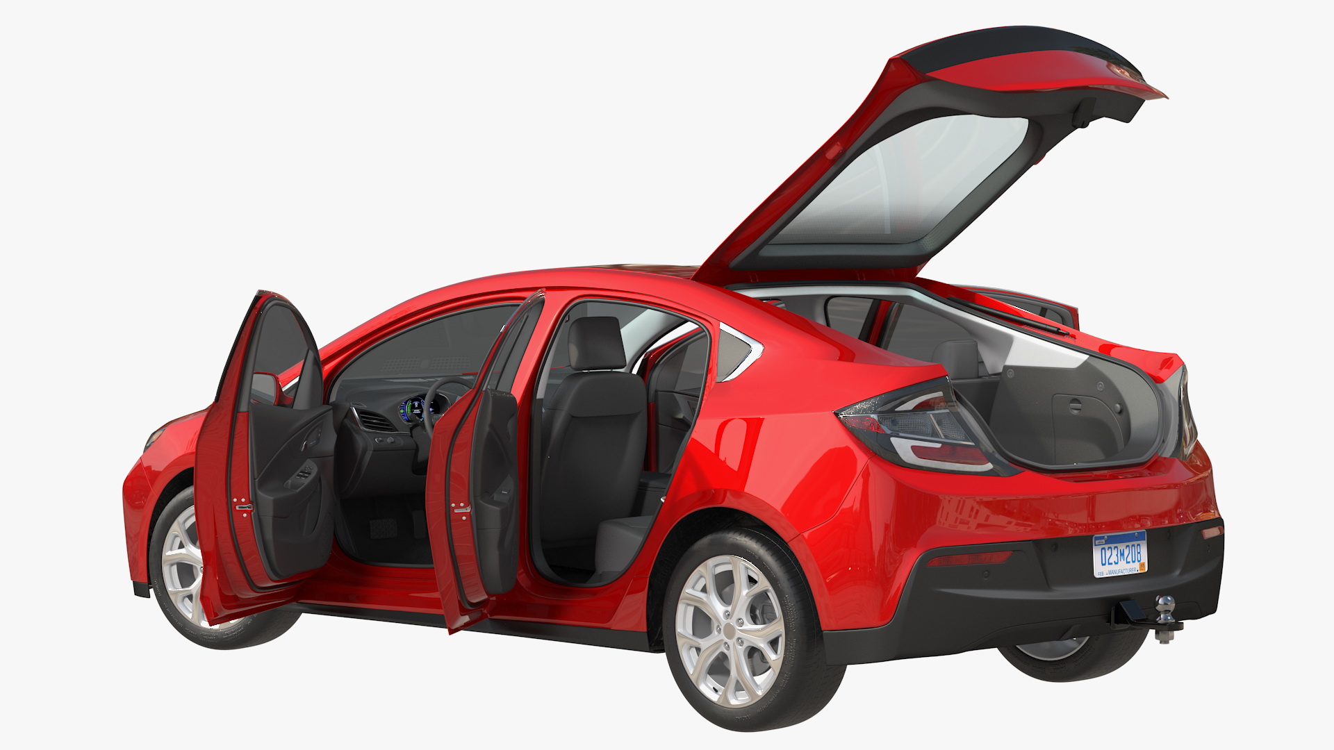 Enclosed Mini Cargo Trailer with Hatchback 3D