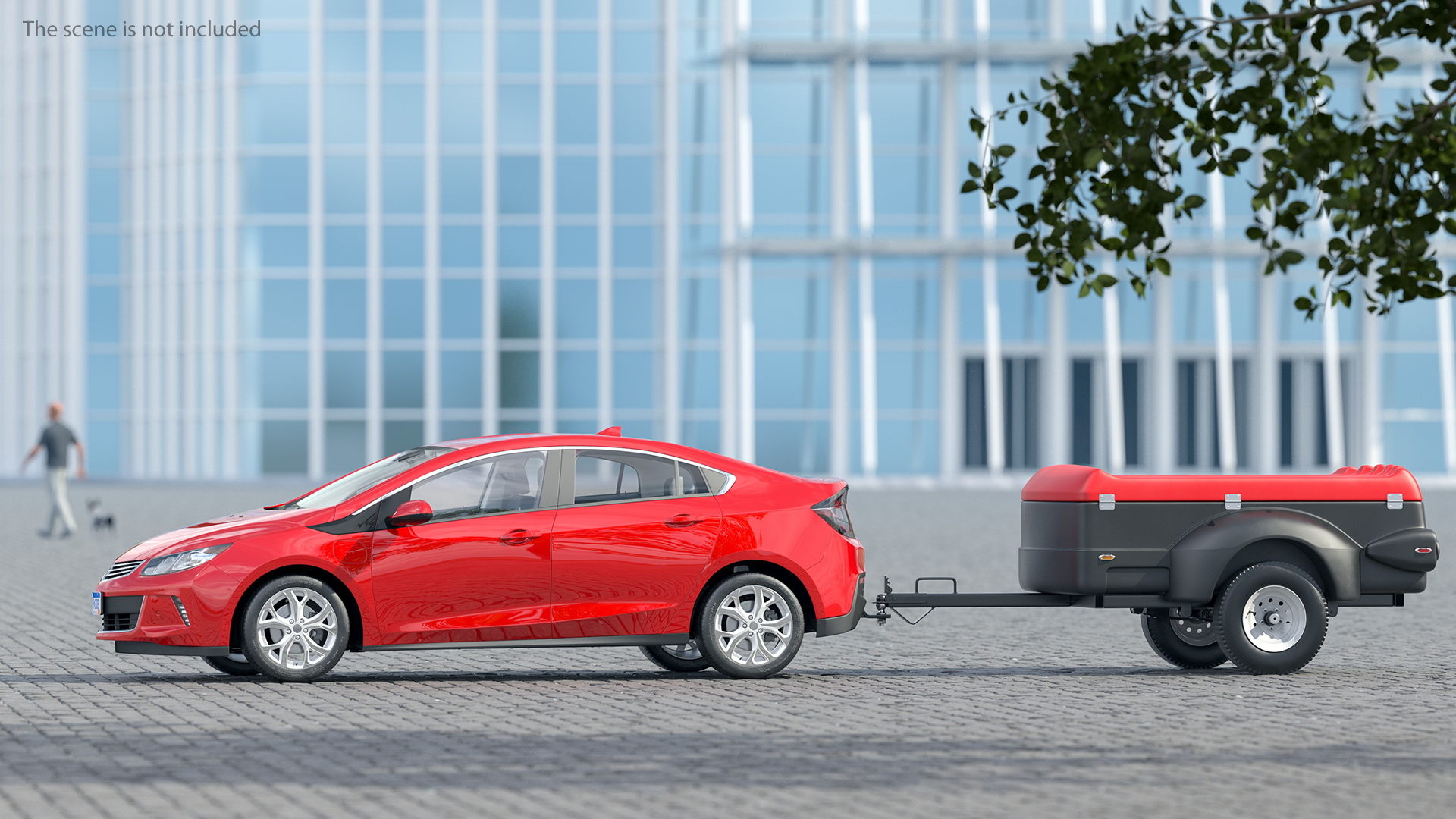 Enclosed Mini Cargo Trailer with Hatchback 3D