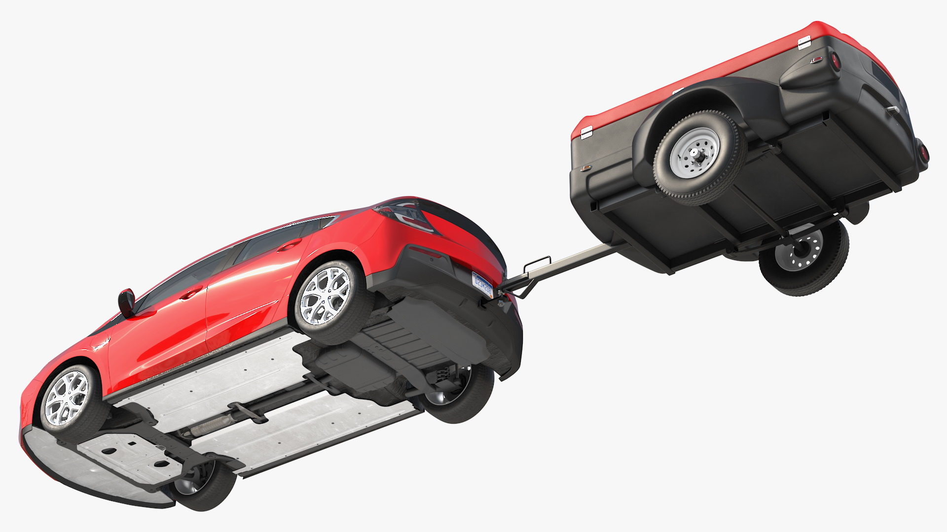 Enclosed Mini Cargo Trailer with Hatchback 3D