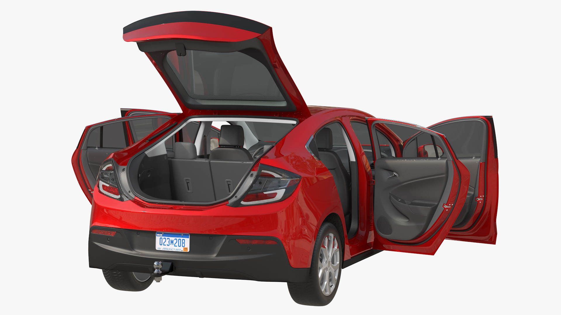 Enclosed Mini Cargo Trailer with Hatchback 3D