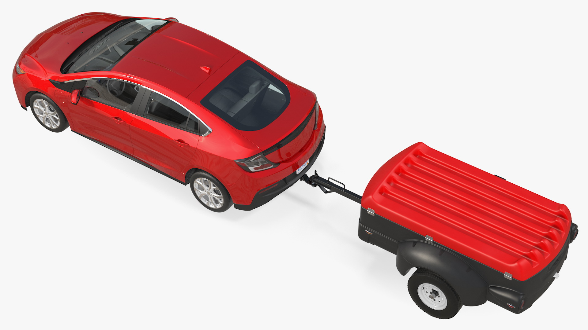 Enclosed Mini Cargo Trailer with Hatchback 3D