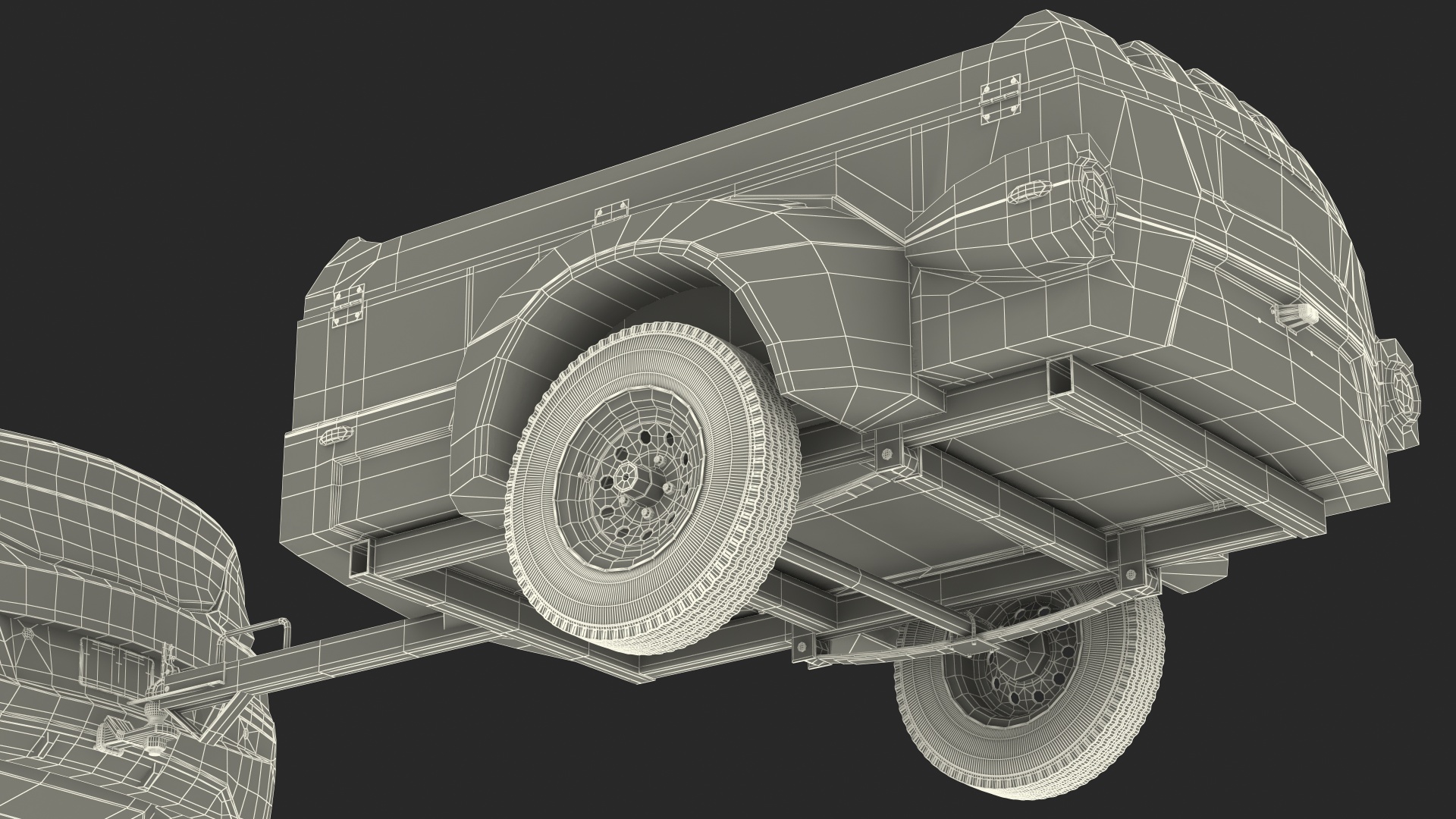 Enclosed Mini Cargo Trailer with Hatchback 3D