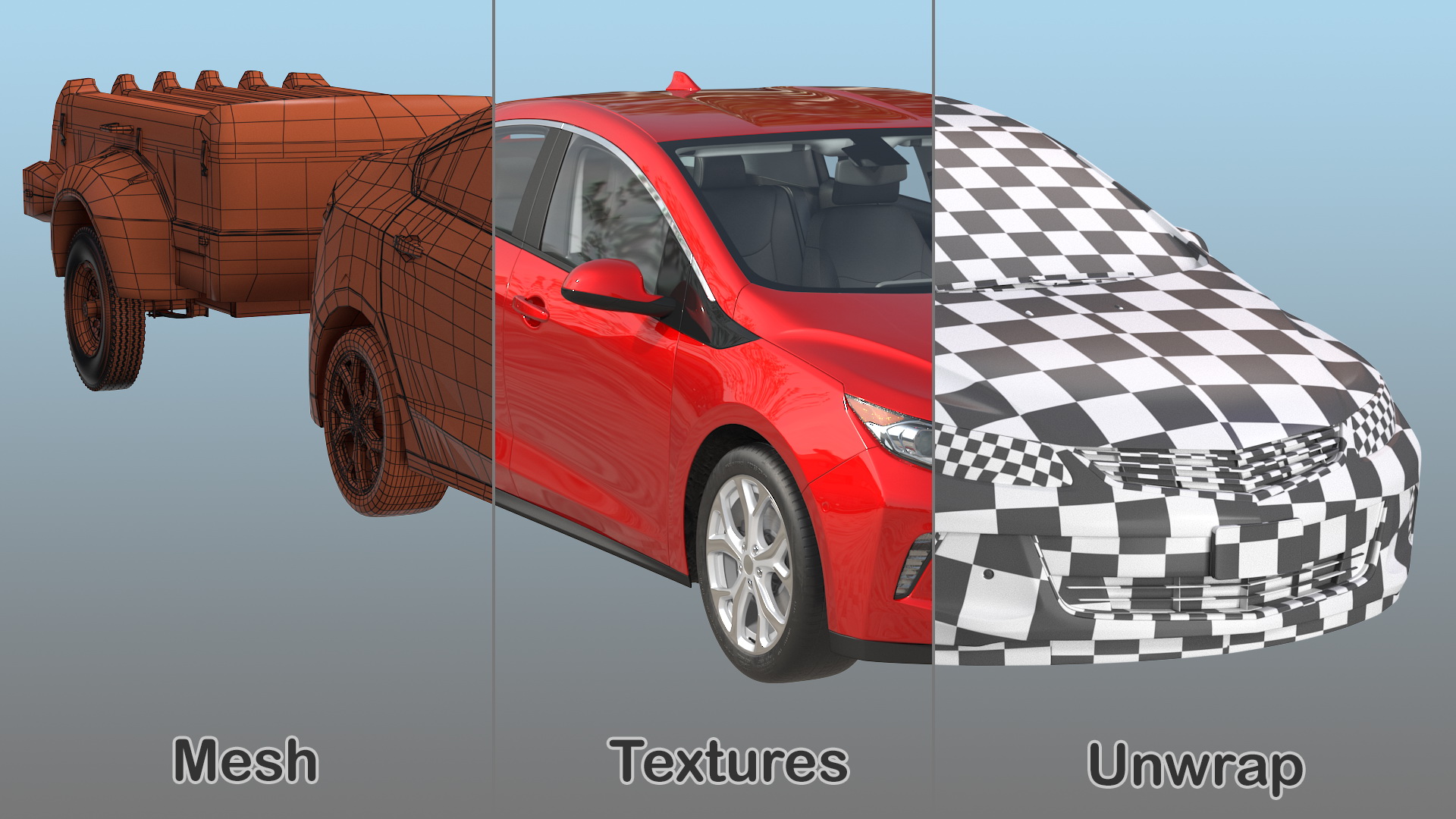 Enclosed Mini Cargo Trailer with Hatchback 3D