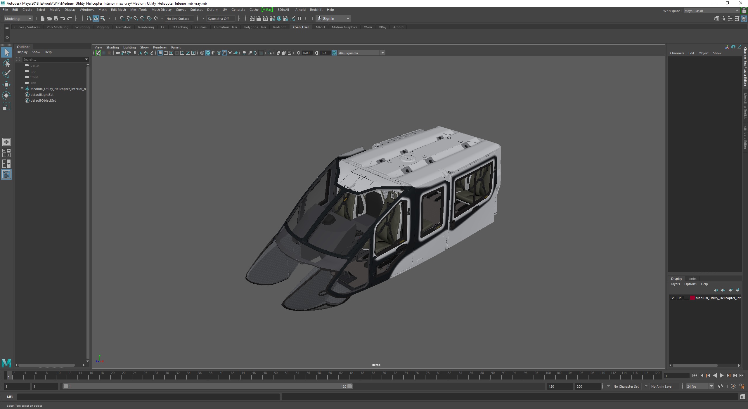 Medium Utility Helicopter Interior 3D model