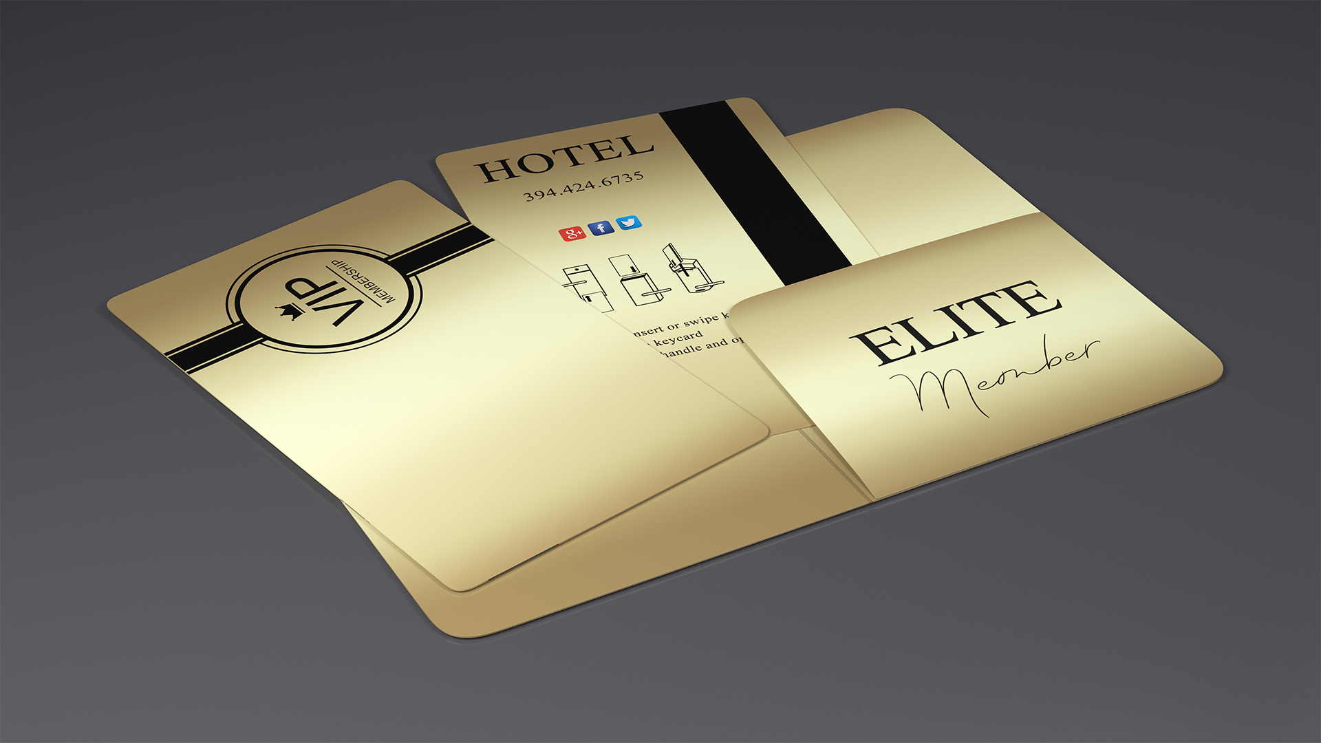 3D Hotel Room Keycard Gold Open model