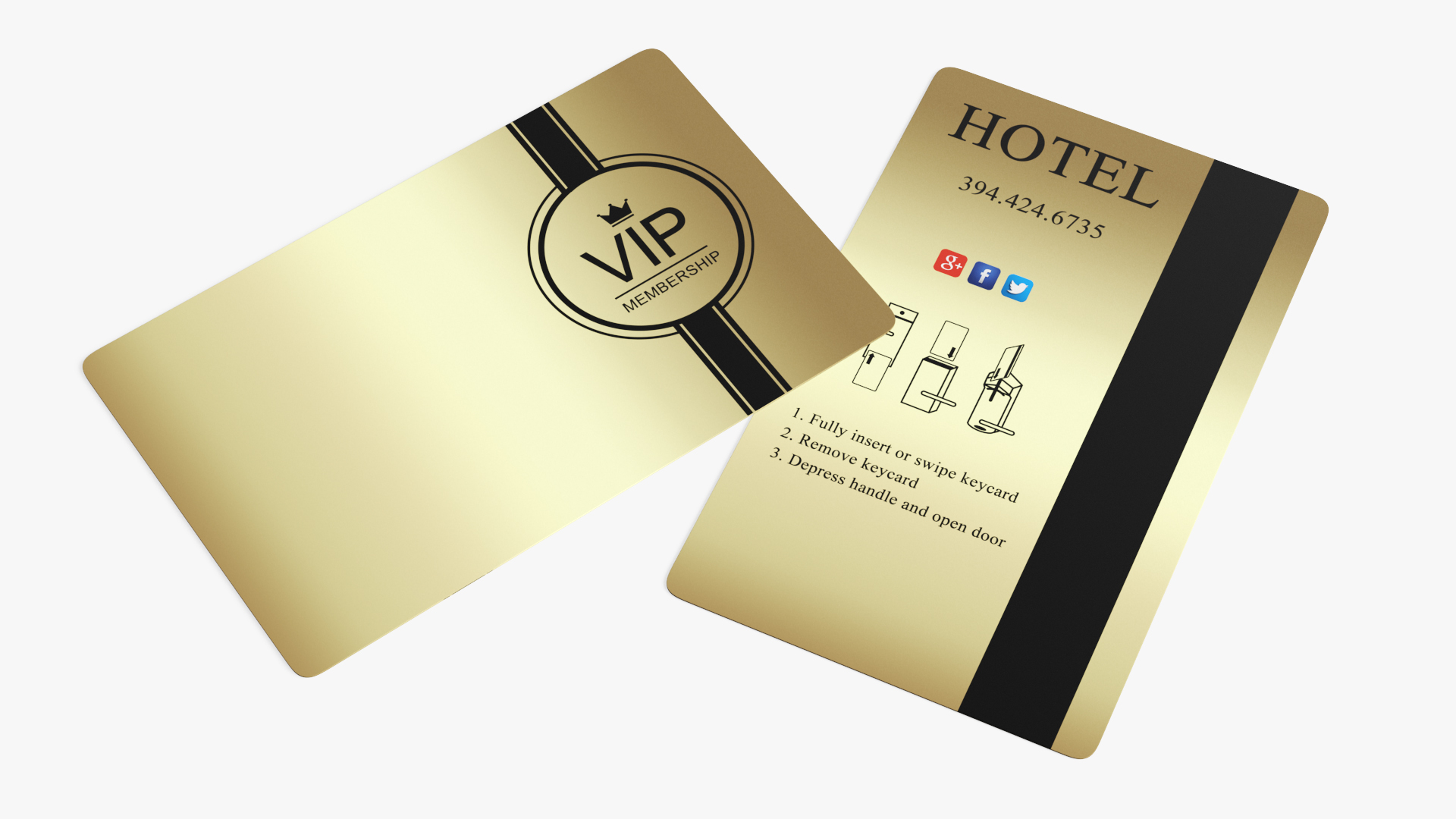 3D Hotel Room Keycard Gold Open model