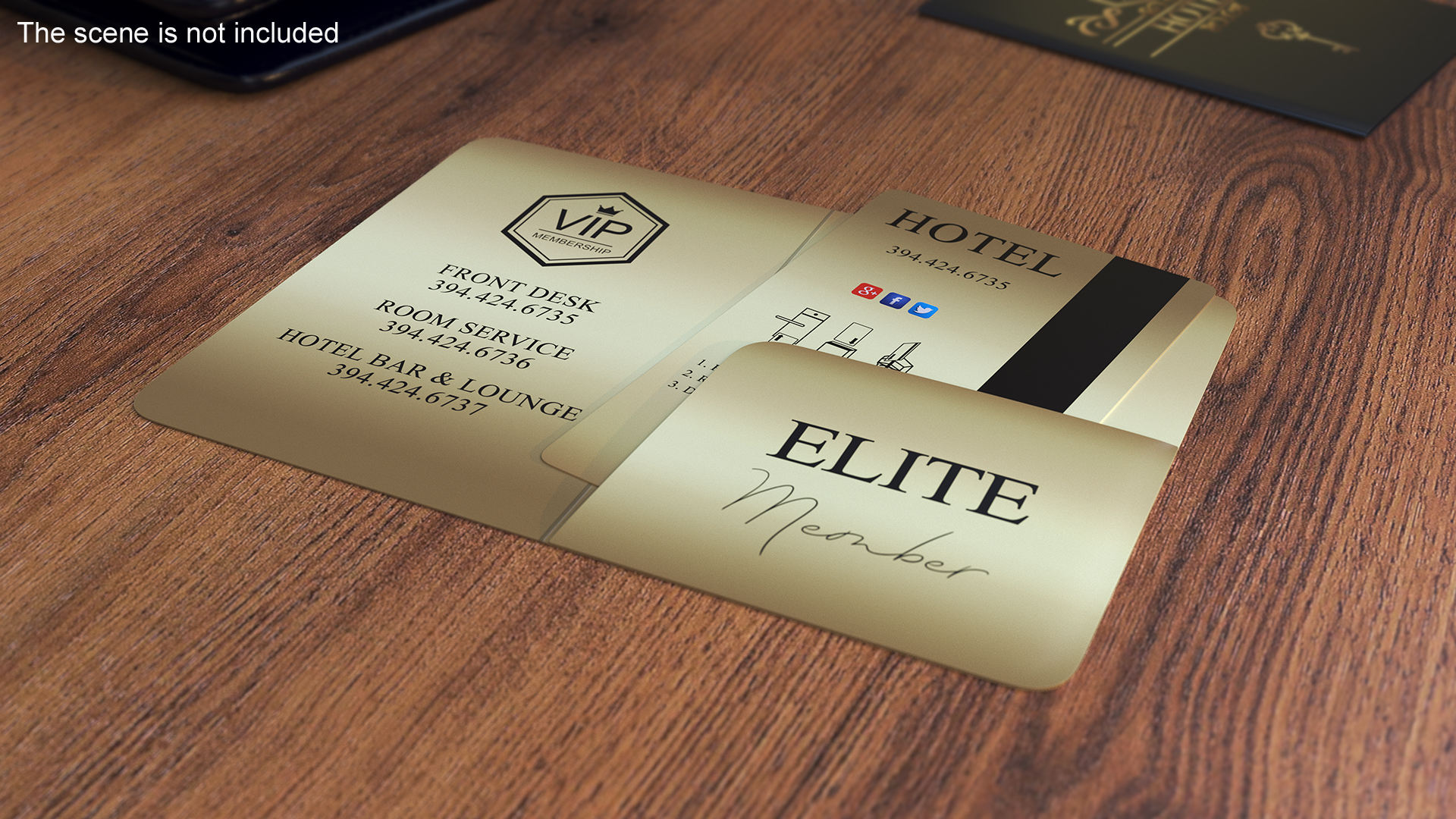 3D Hotel Room Keycard Gold Open model
