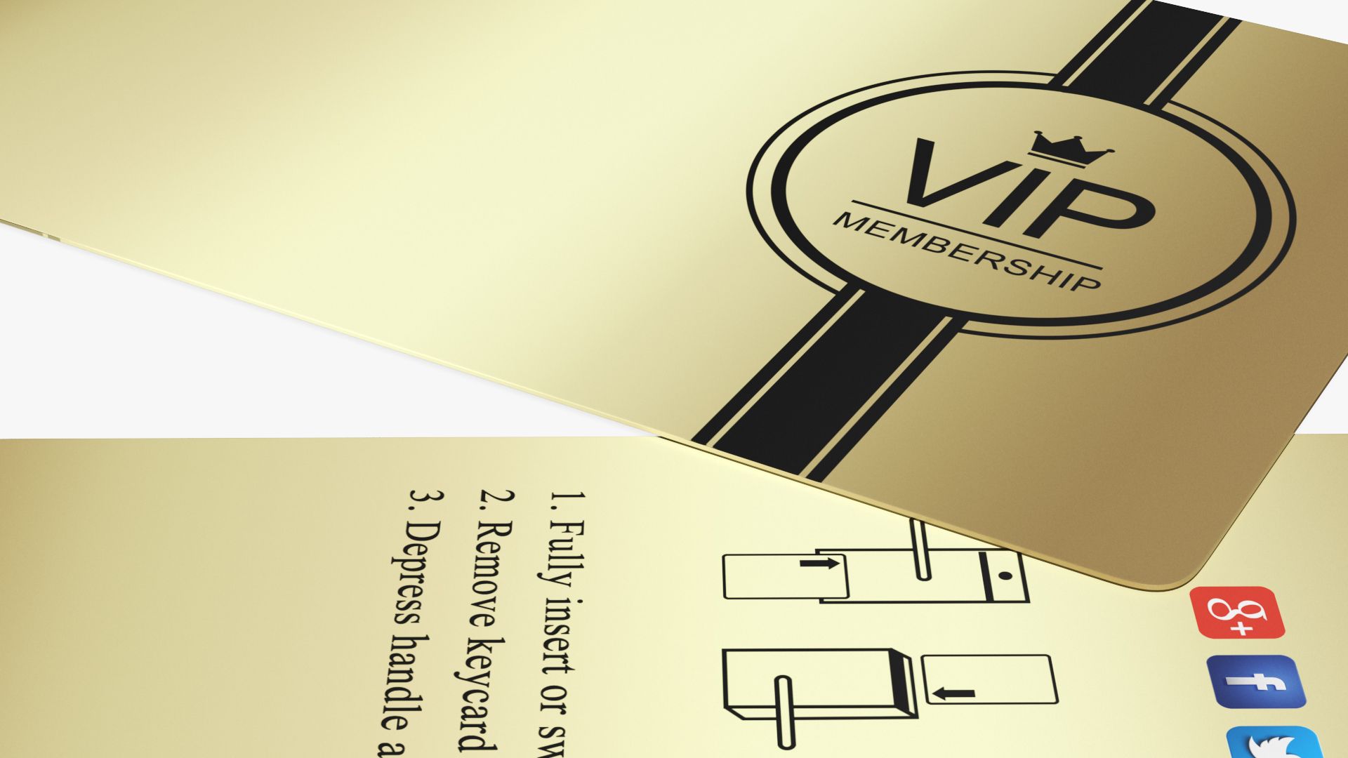 3D Hotel Room Keycard Gold Open model