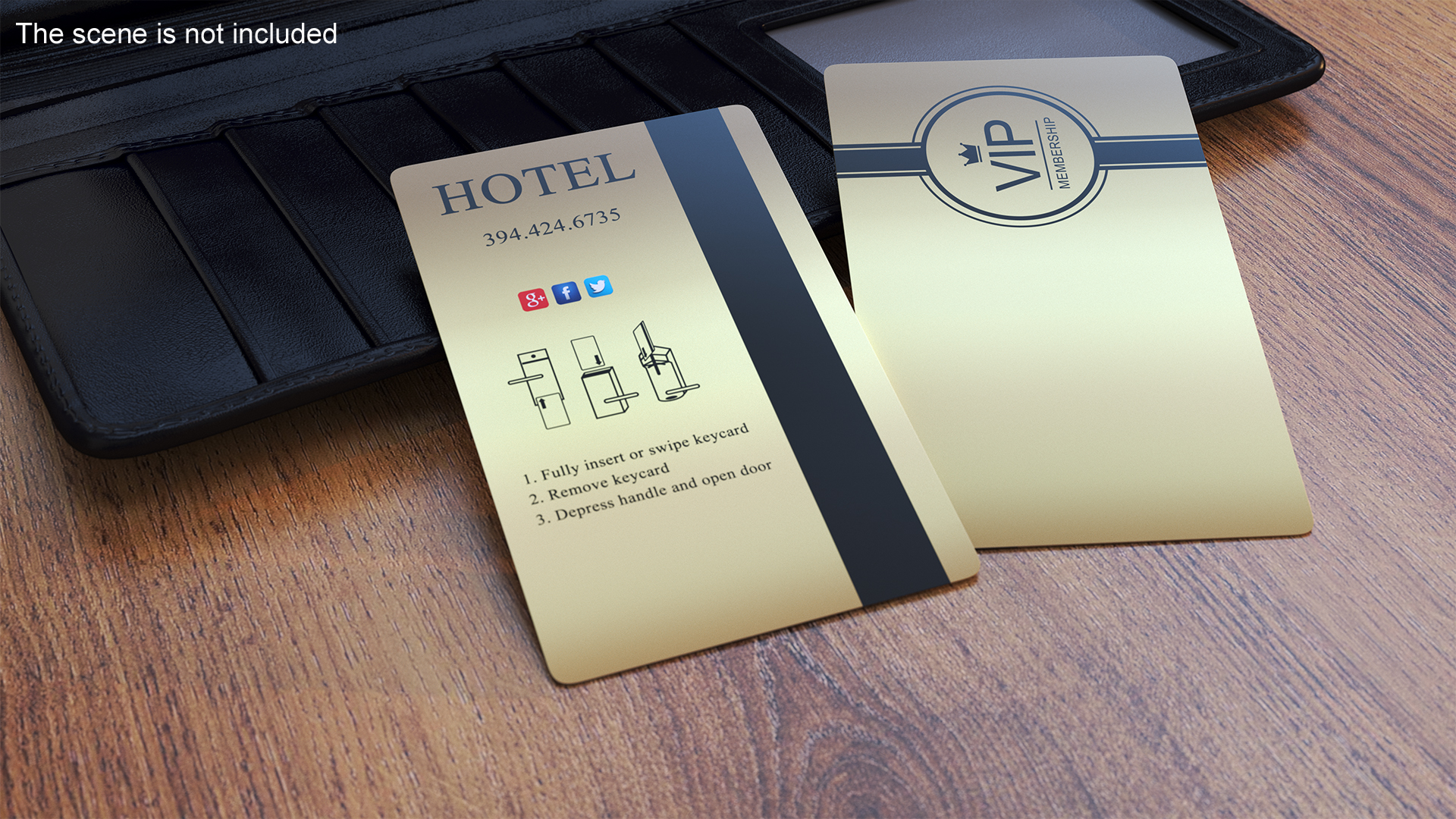3D Hotel Room Keycard Gold Open model