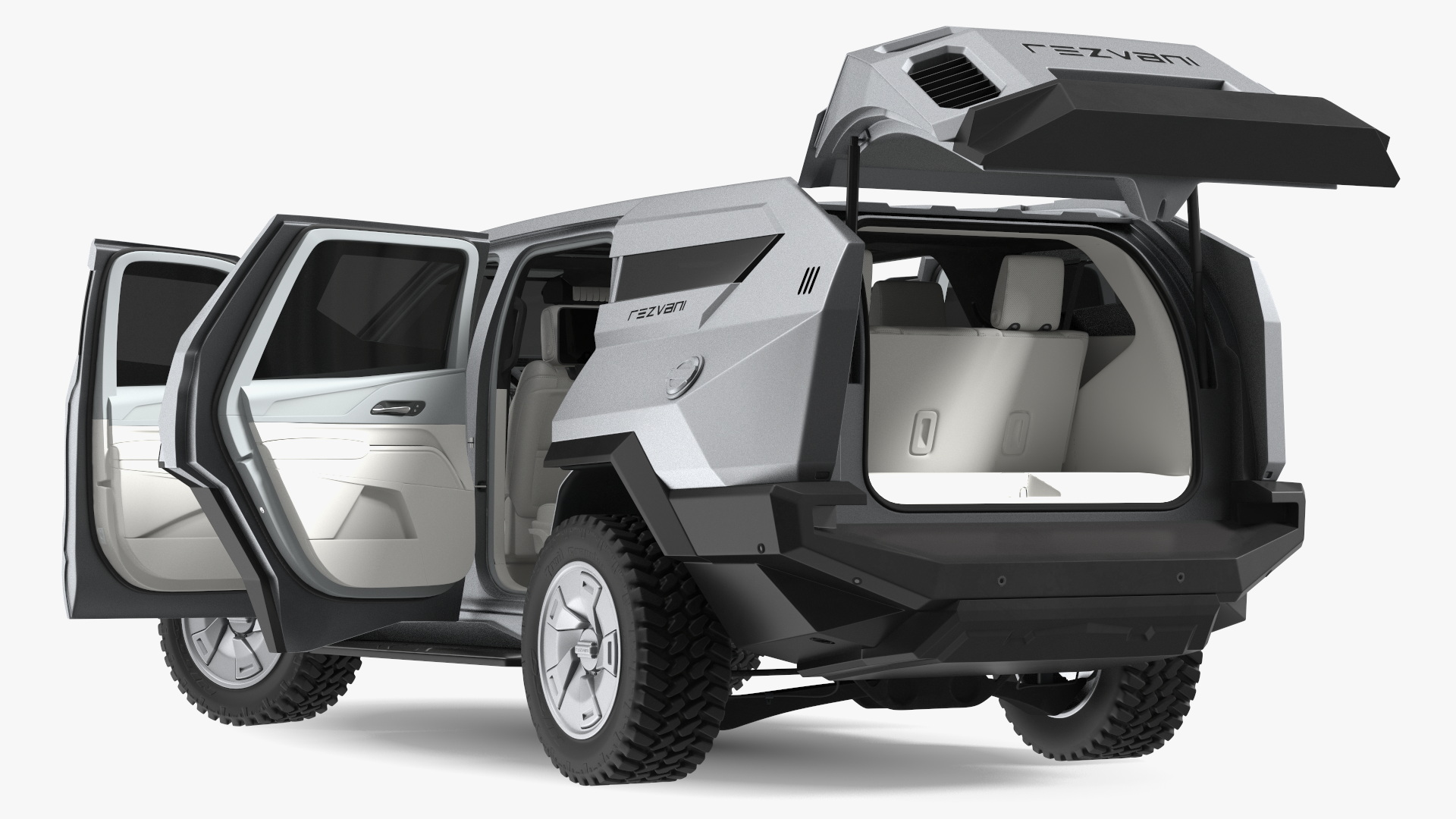 2023 Rezvani Vengeance Armored SUV Lights Off Rigged 3D
