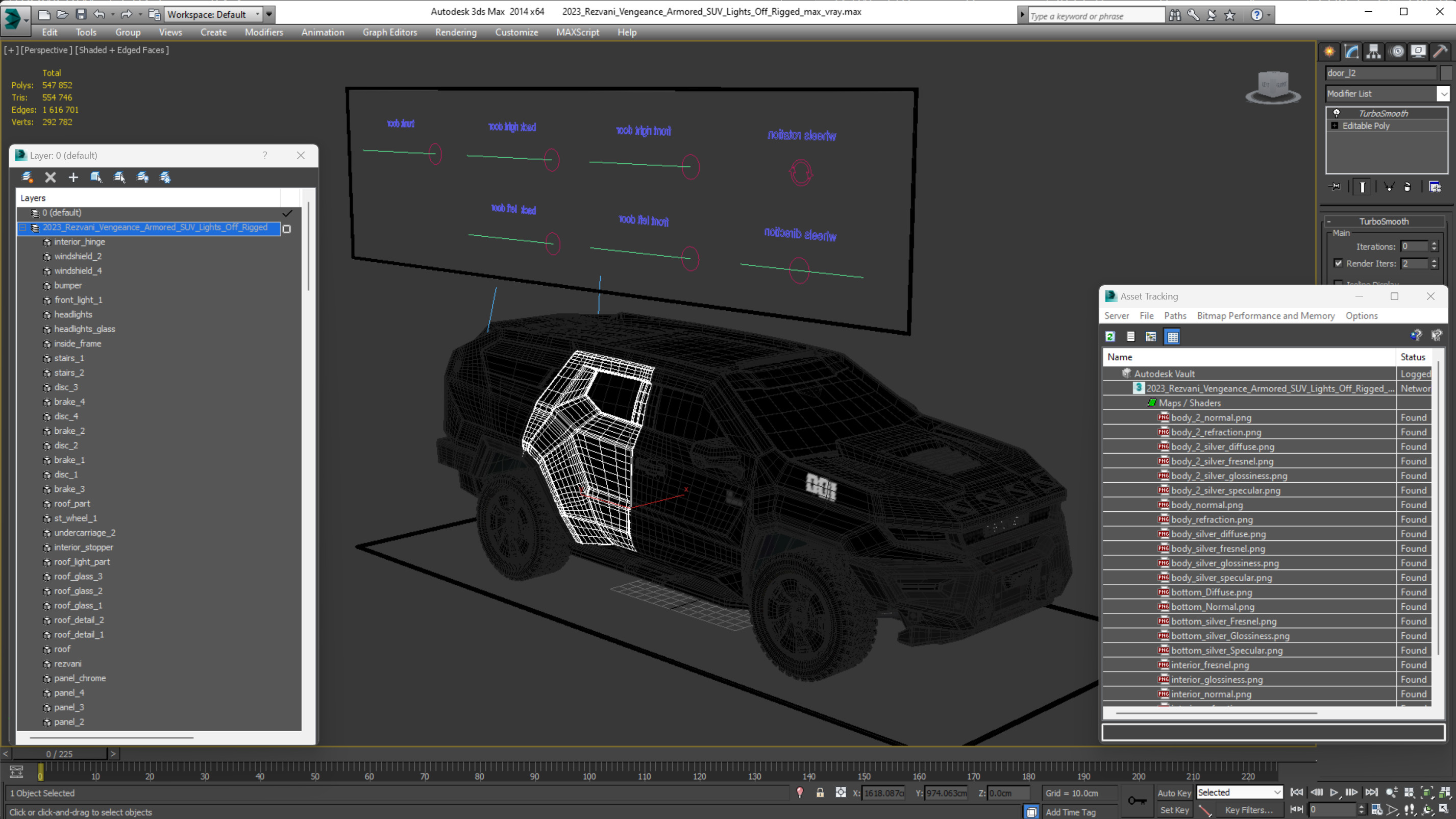2023 Rezvani Vengeance Armored SUV Lights Off Rigged 3D