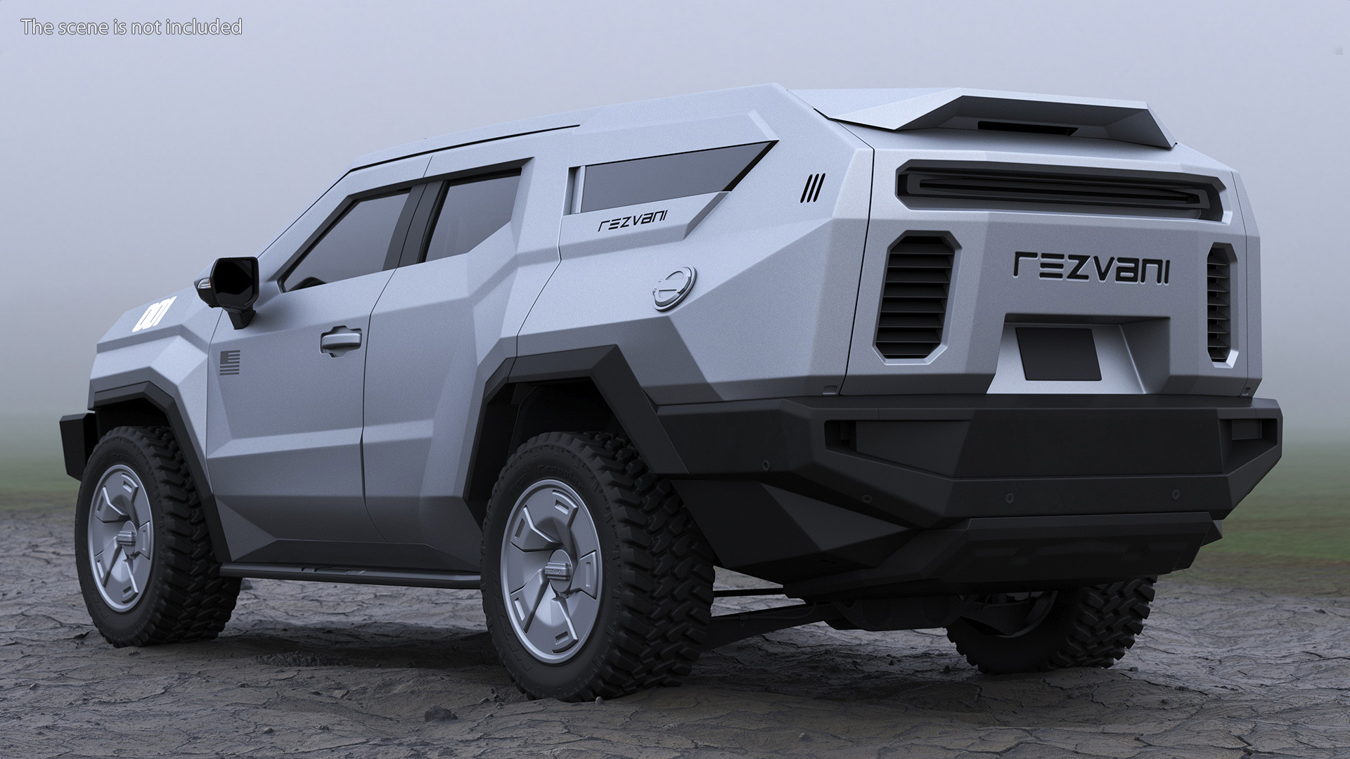 2023 Rezvani Vengeance Armored SUV Lights Off Rigged 3D