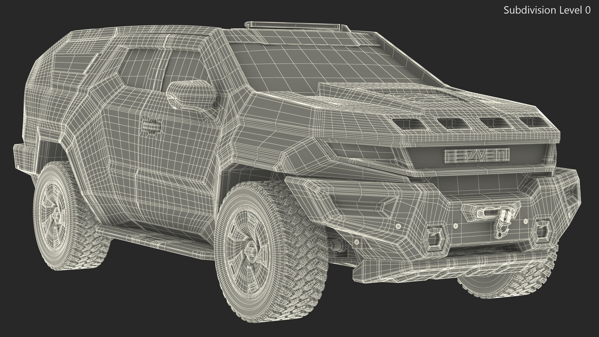 2023 Rezvani Vengeance Armored SUV Lights Off Rigged 3D