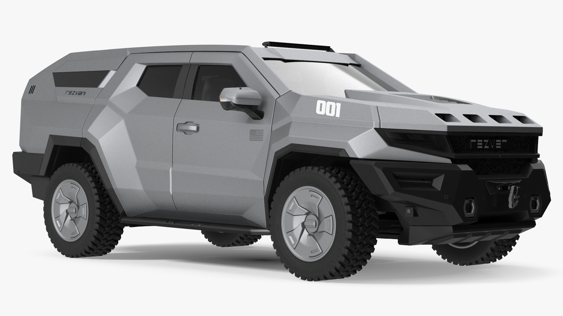2023 Rezvani Vengeance Armored SUV Lights Off Rigged 3D